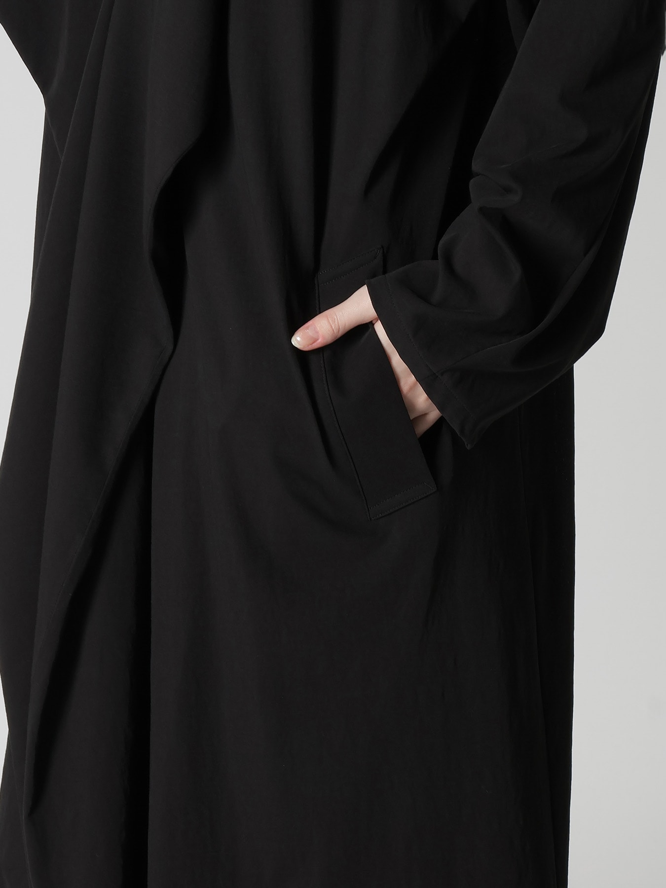 COTTON HARD TWISTED JERSEY BIG LAPEL COAT