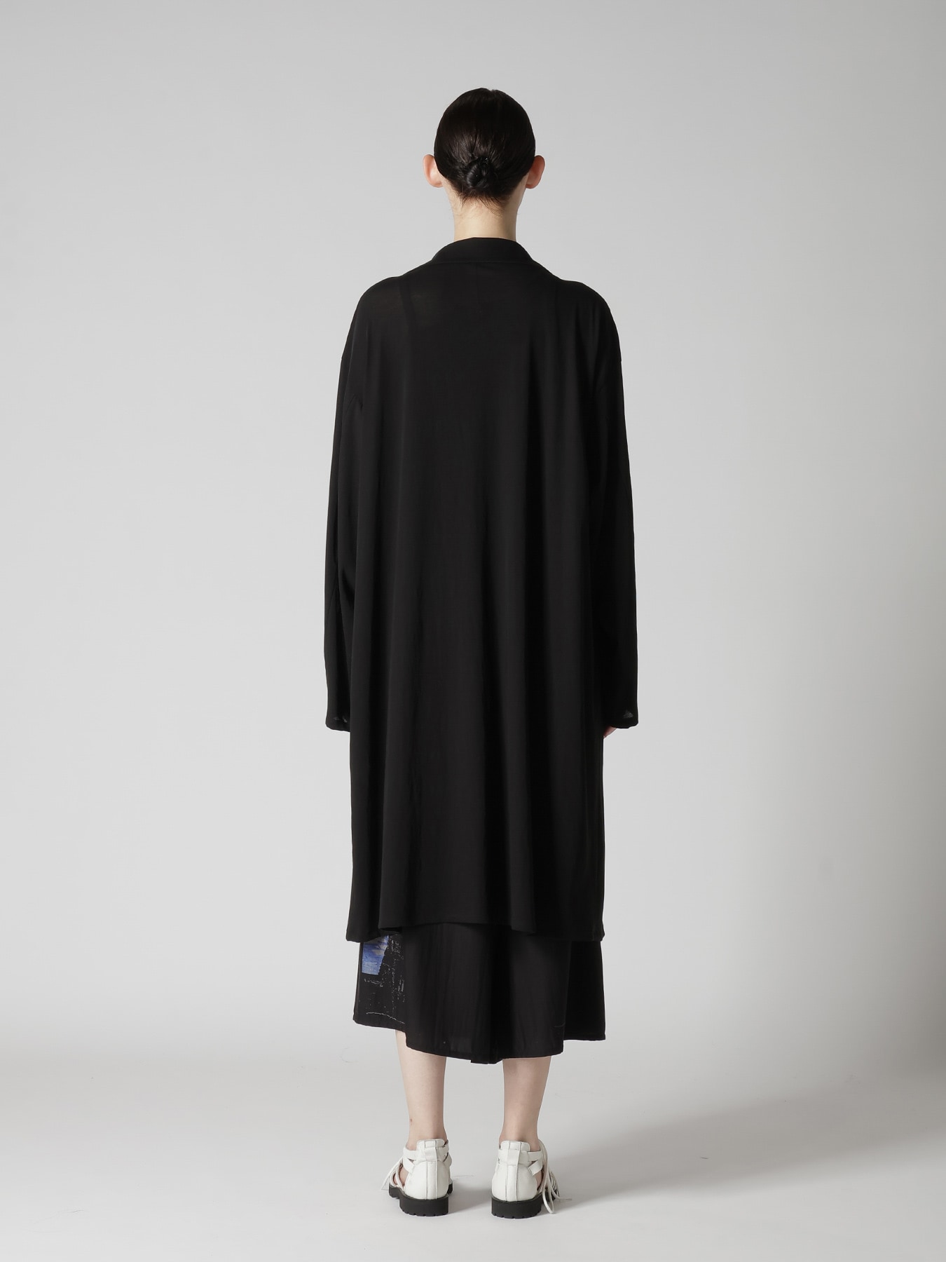 COTTON HARD TWISTED JERSEY BIG LAPEL COAT