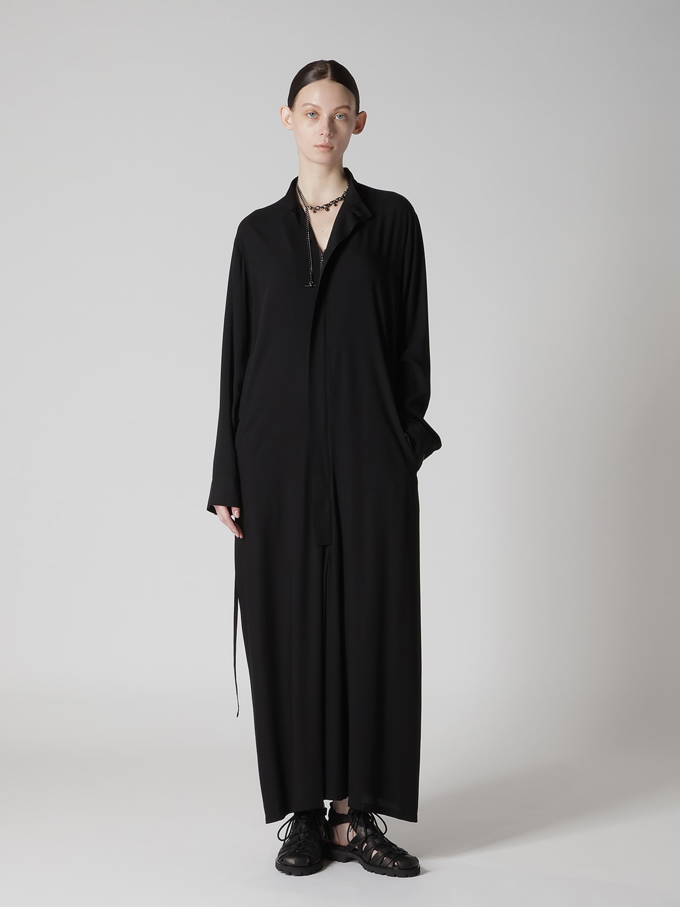 RAYON TWILL DRAW STRING DRESS