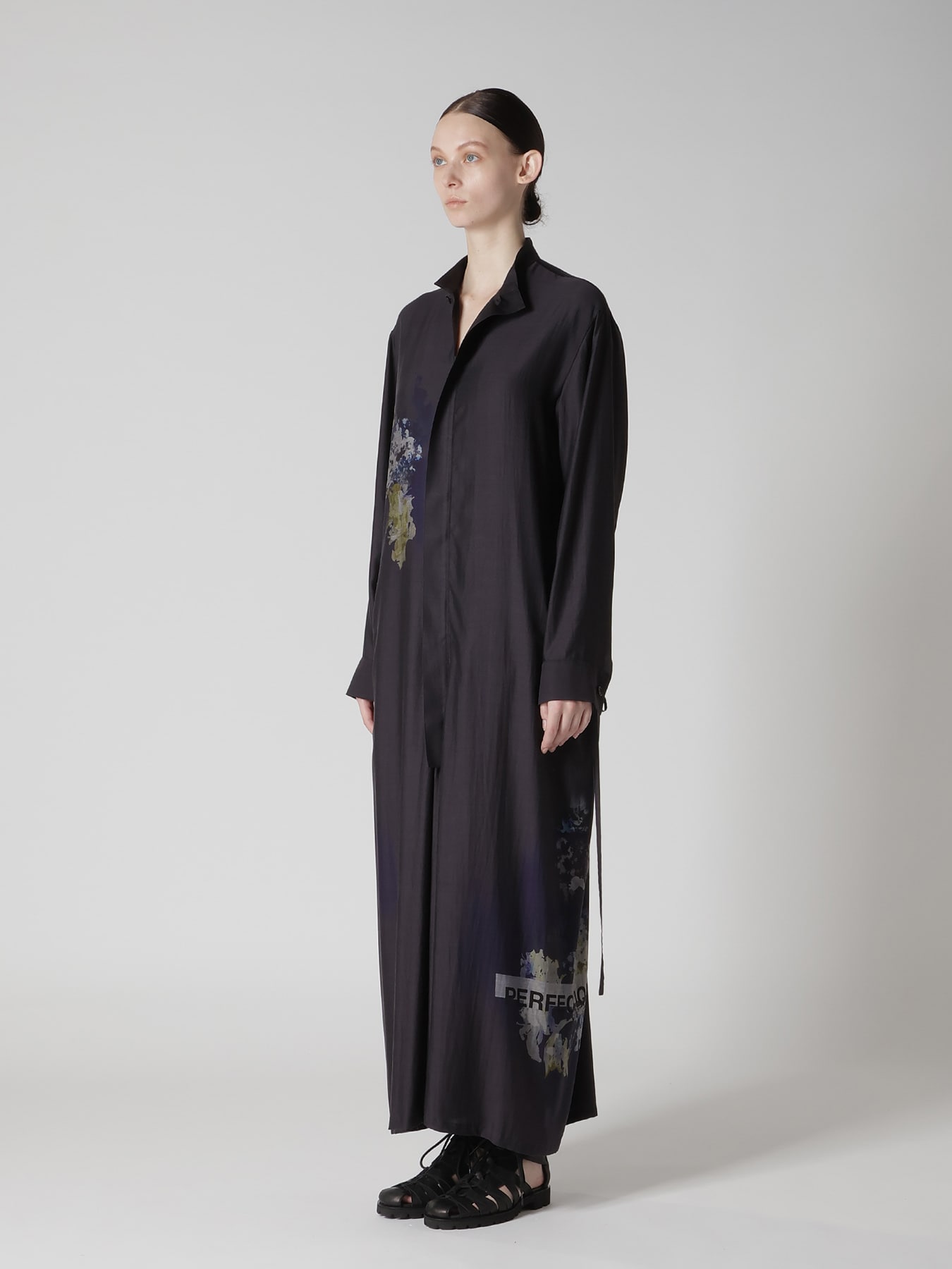 CUPRO/DUNGAREE TWILL DRAW STRING DRESS