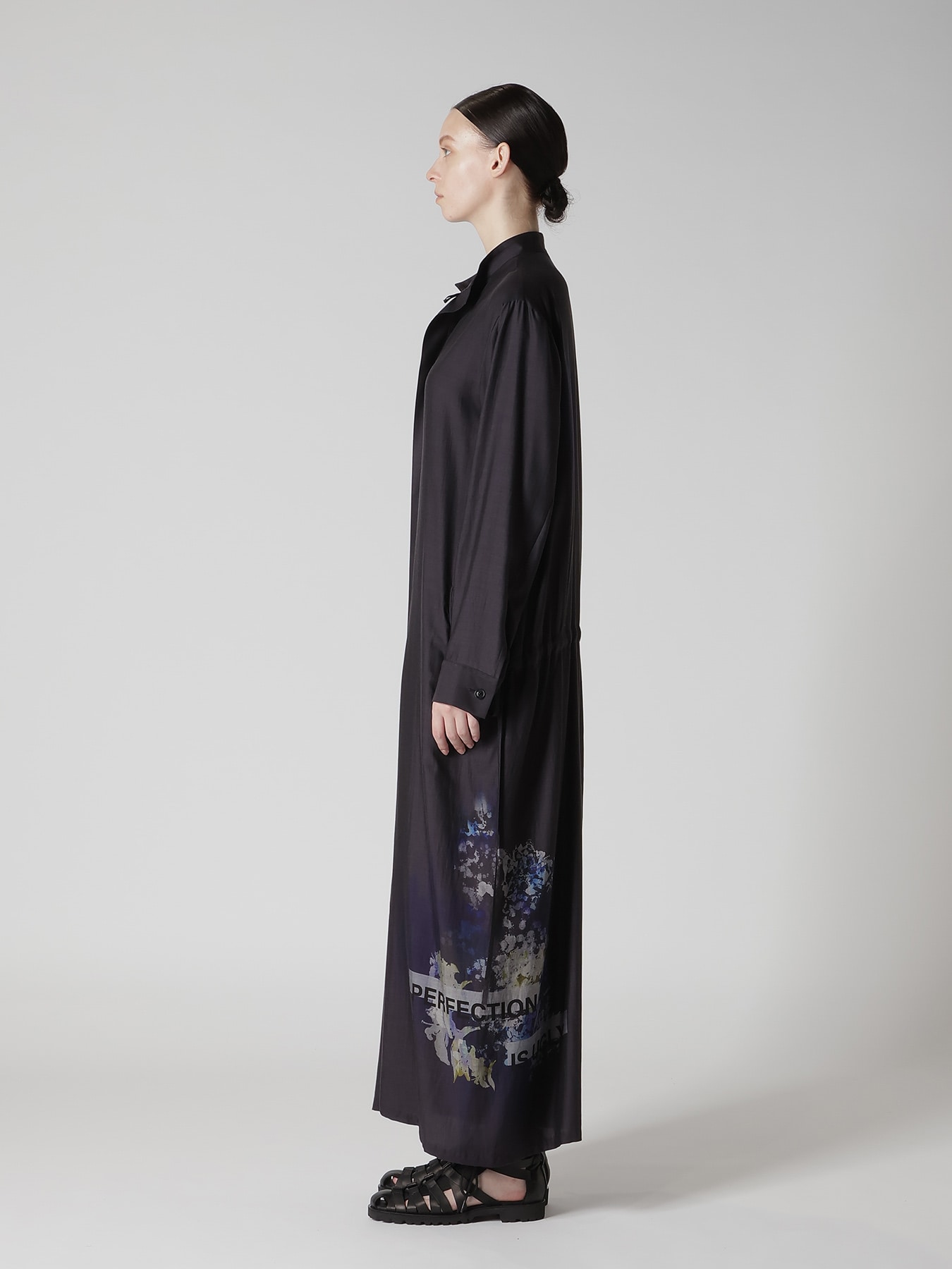 CUPRO/DUNGAREE TWILL DRAW STRING DRESS