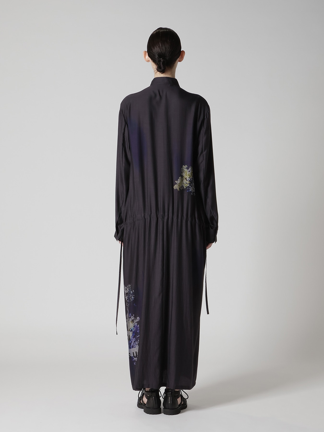 CUPRO/DUNGAREE TWILL DRAW STRING DRESS