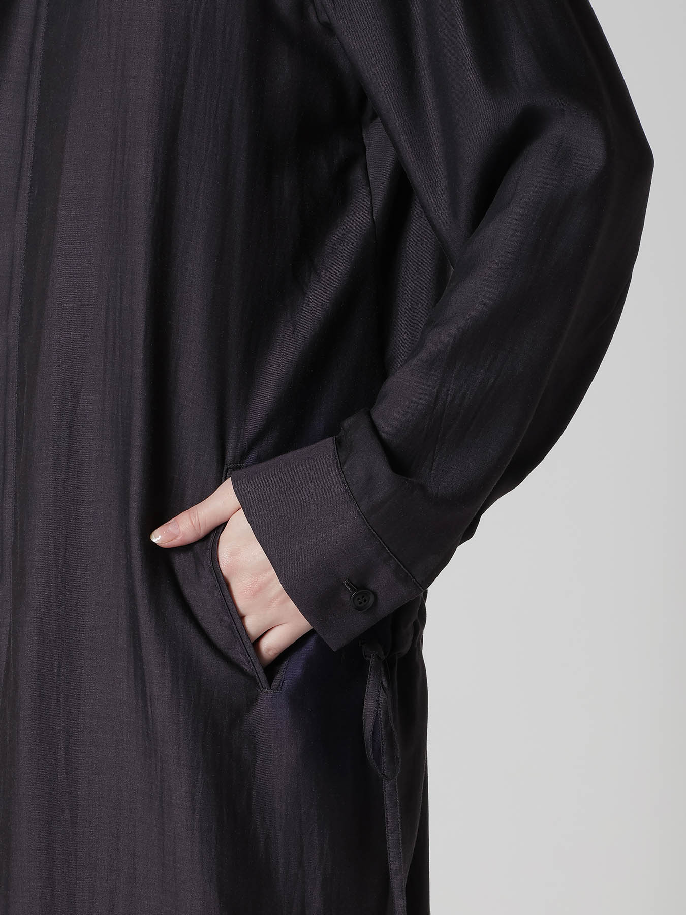 CUPRO/DUNGAREE TWILL DRAW STRING DRESS