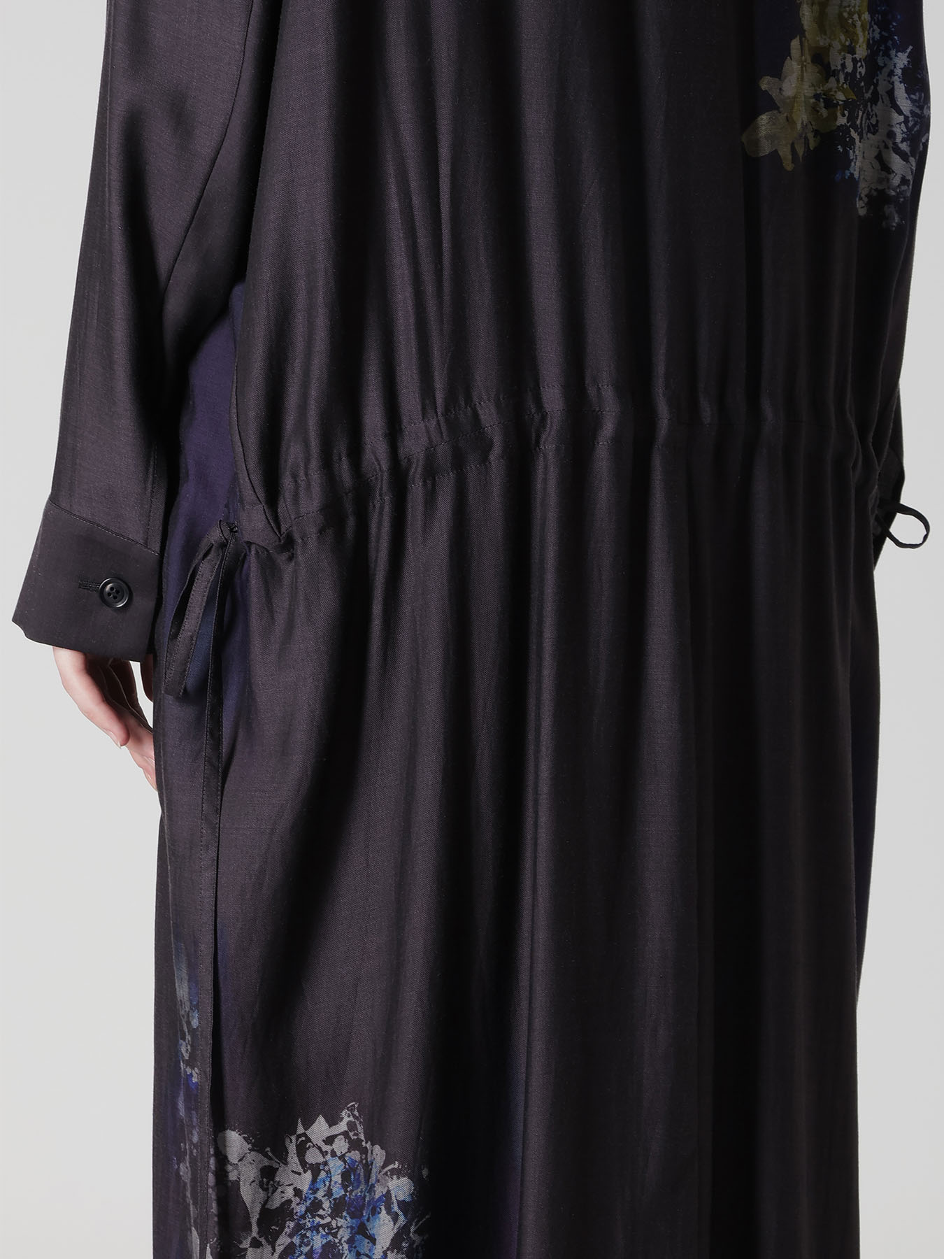 CUPRO/DUNGAREE TWILL DRAW STRING DRESS