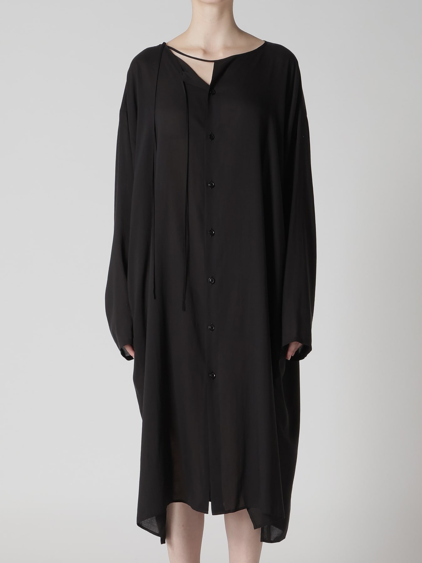 CELLULOSE LAWN COLLAR LESS DRESS