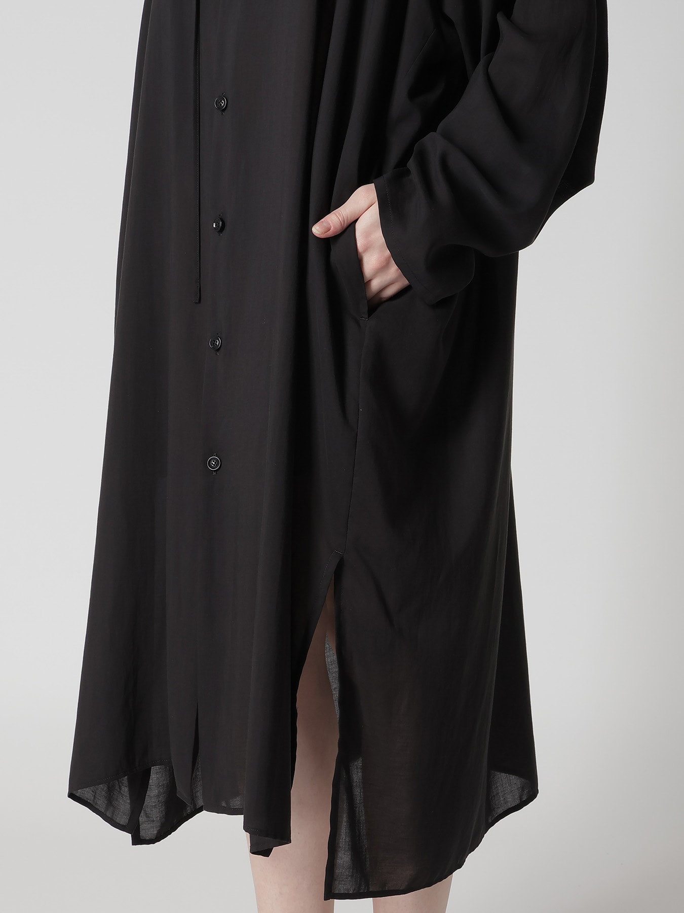 CELLULOSE LAWN COLLAR LESS DRESS