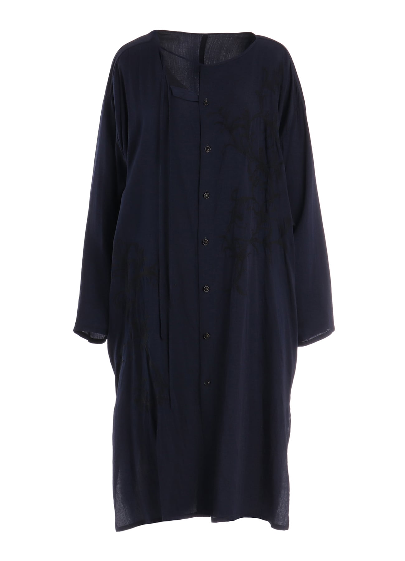 CU/ DUNGAREE TWILL BOTANICAL COLLARLESS DRESS