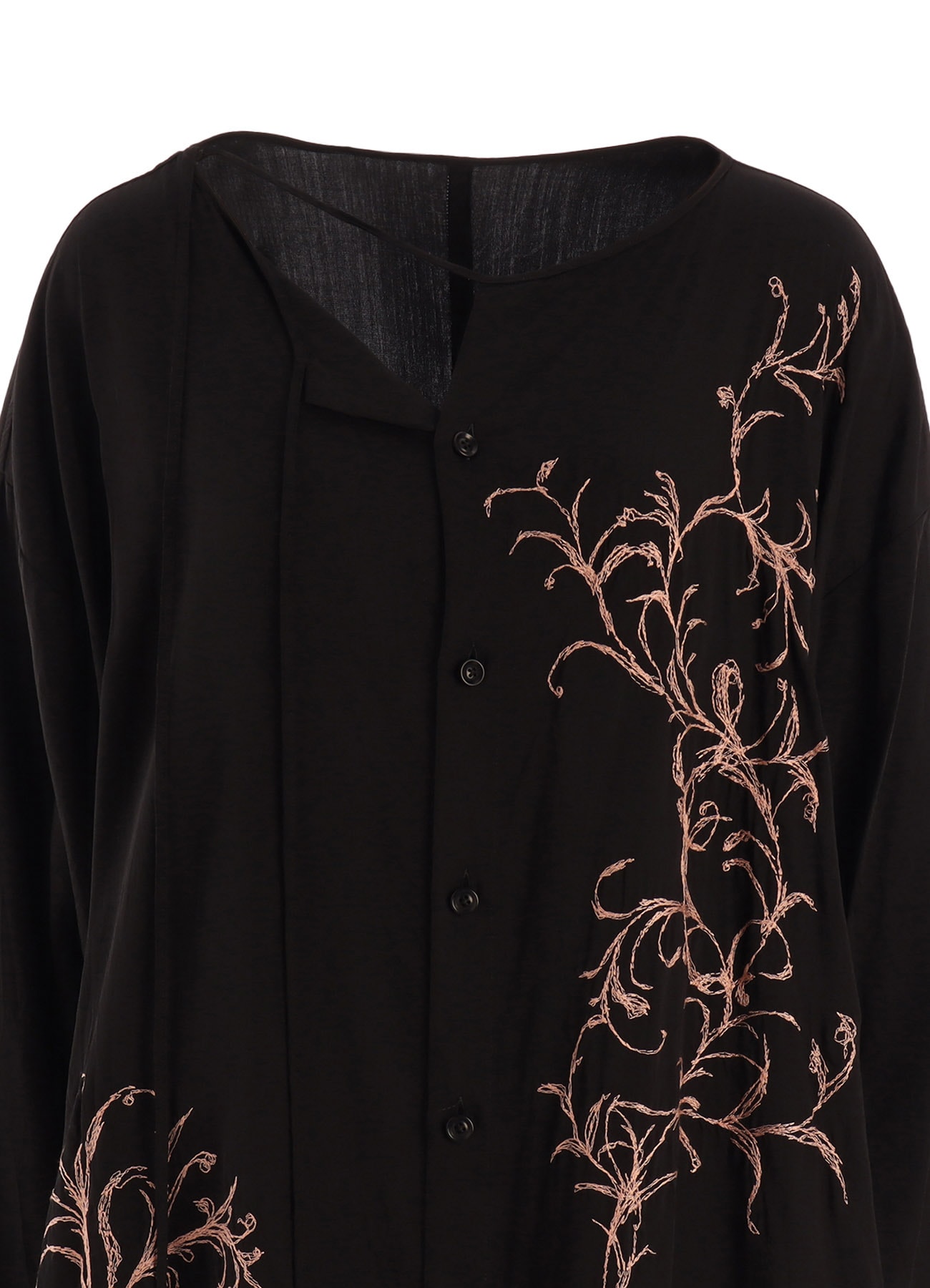 CU/ DUNGAREE TWILL BOTANICAL COLLARLESS DRESS