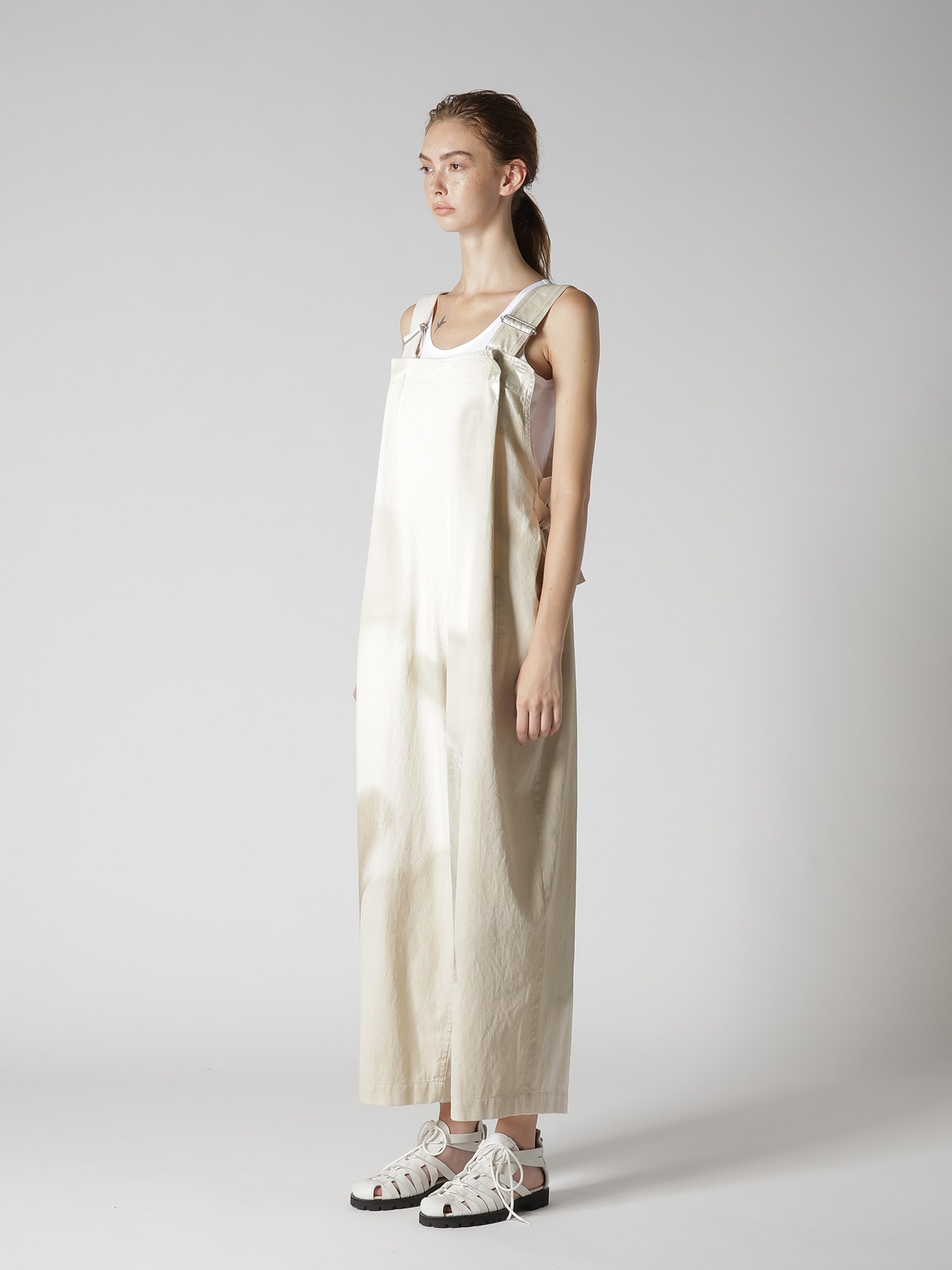 8OZ DENIM FOIL PRINT SALOPETTE PANTS