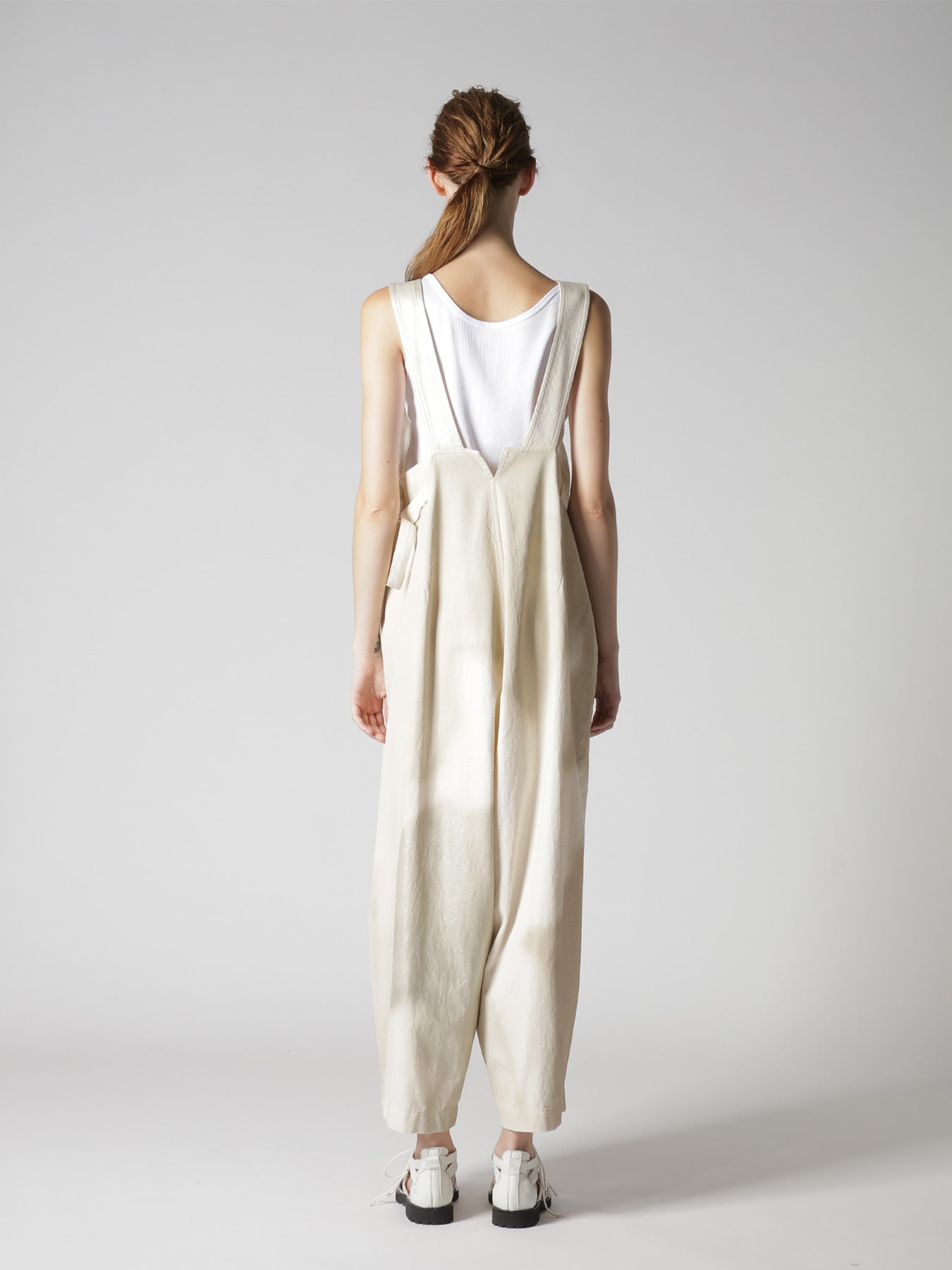 8OZ DENIM FOIL PRINT SALOPETTE PANTS