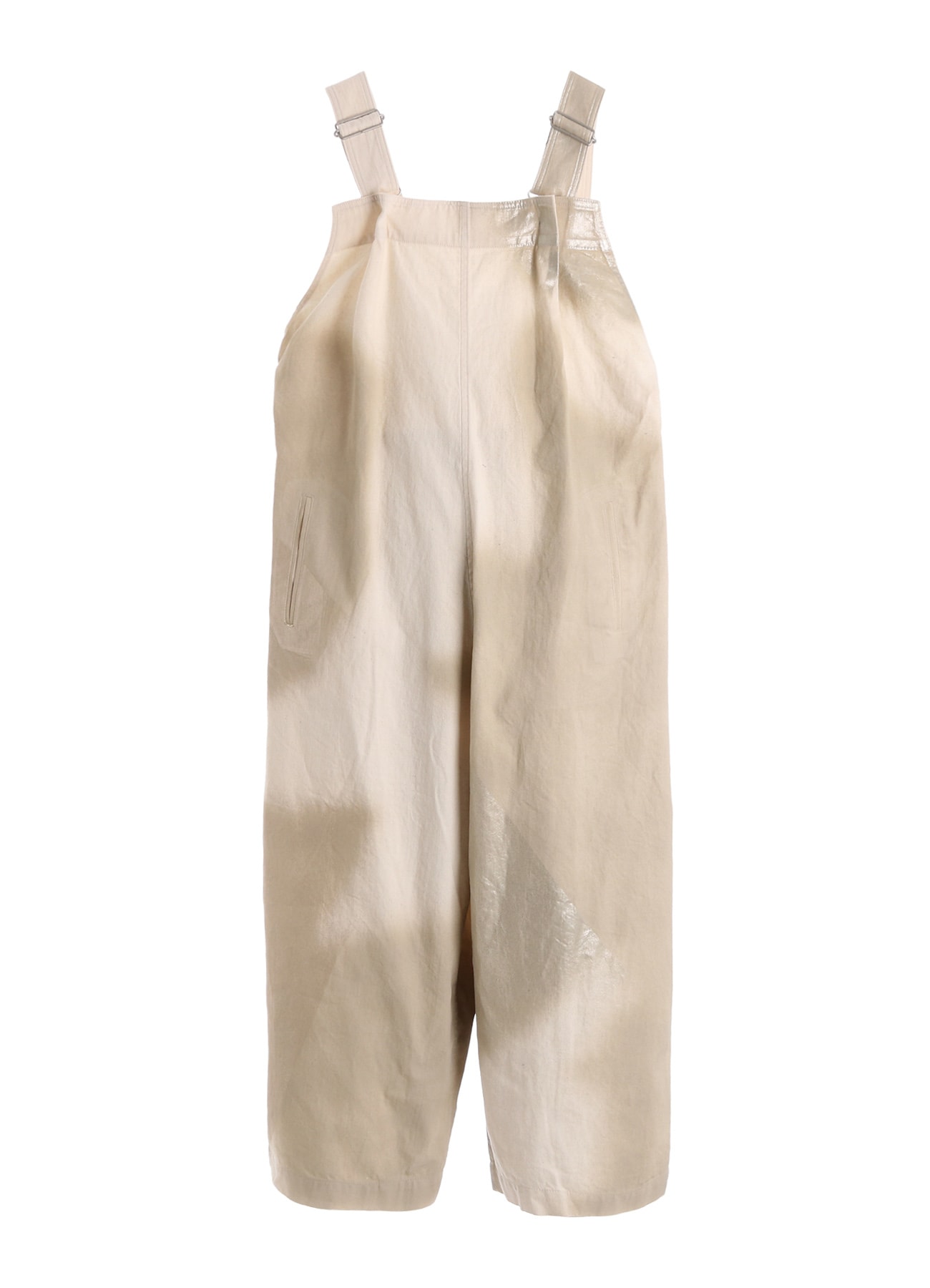 8OZ DENIM FOIL PRINT SALOPETTE PANTS