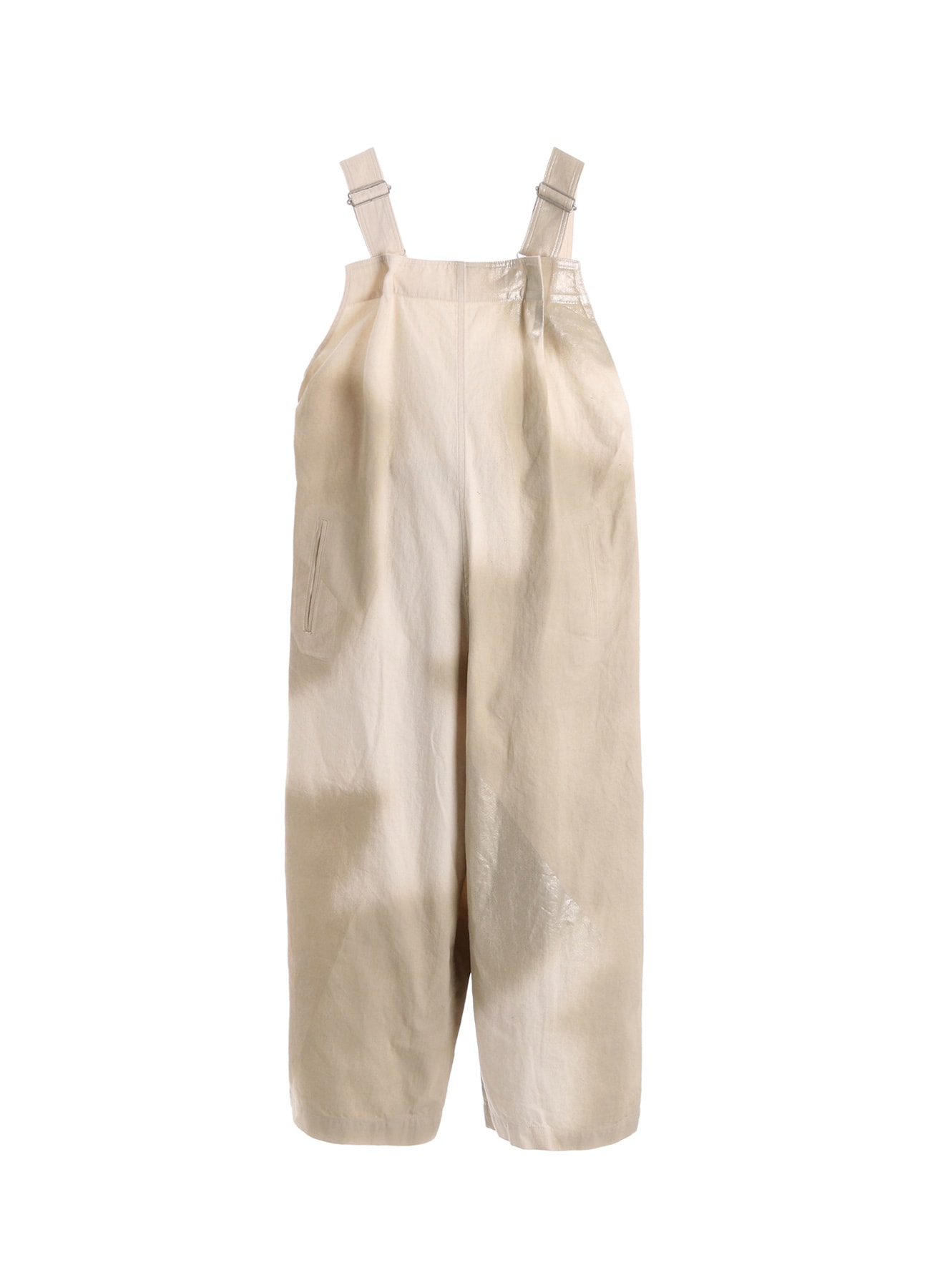 8OZ DENIM FOIL PRINT SALOPETTE PANTS