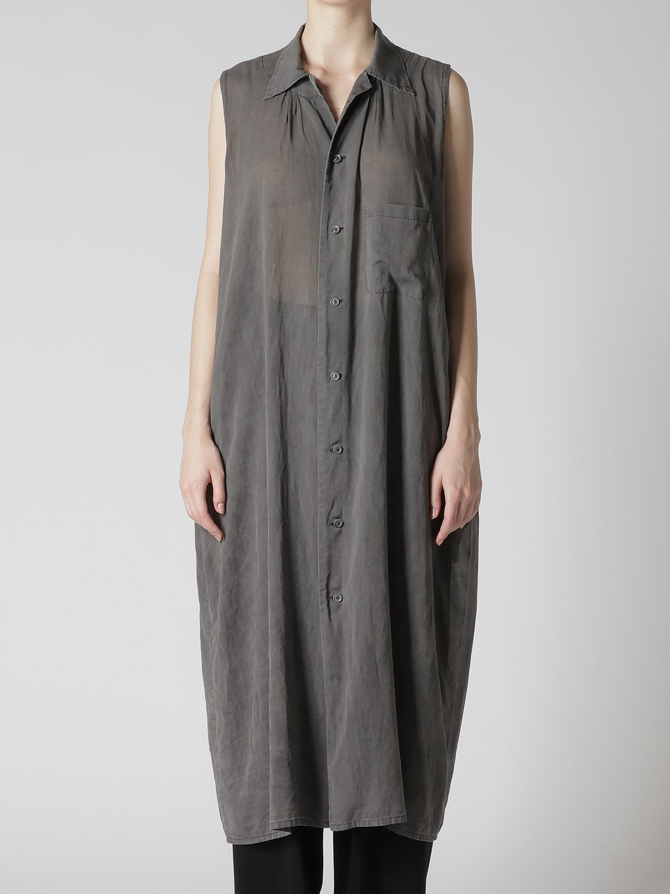CUPRO/COTTON GARMENT GATHERED DRESS