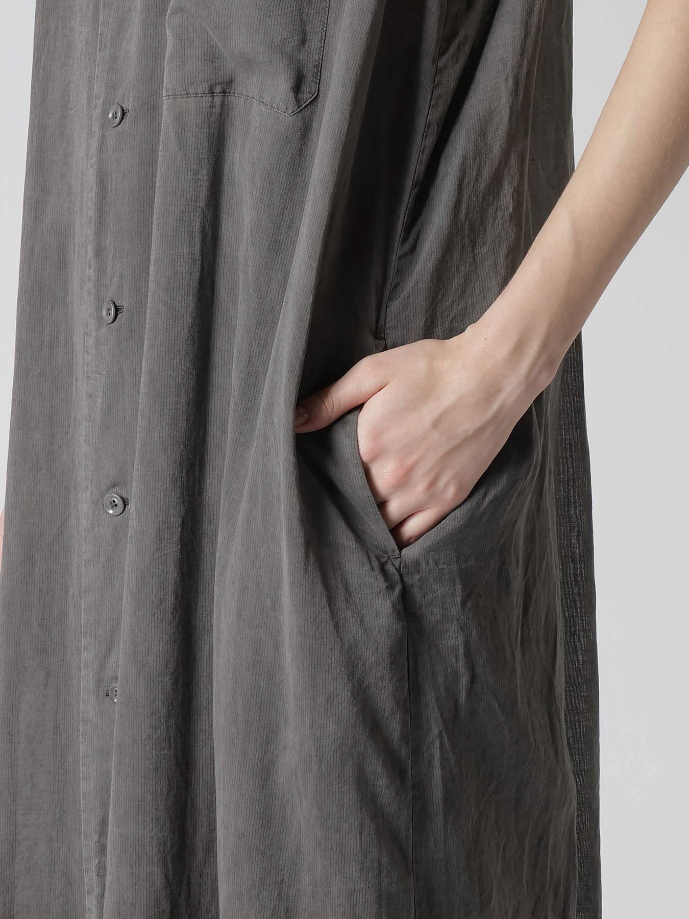 CUPRO/COTTON GARMENT GATHERED DRESS