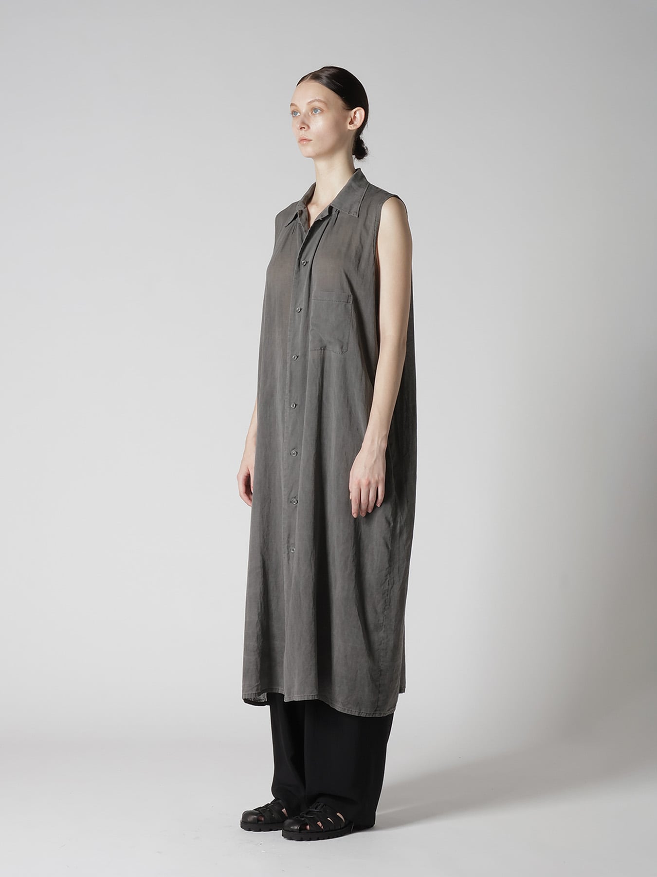 CUPRO/COTTON GARMENT GATHERED DRESS
