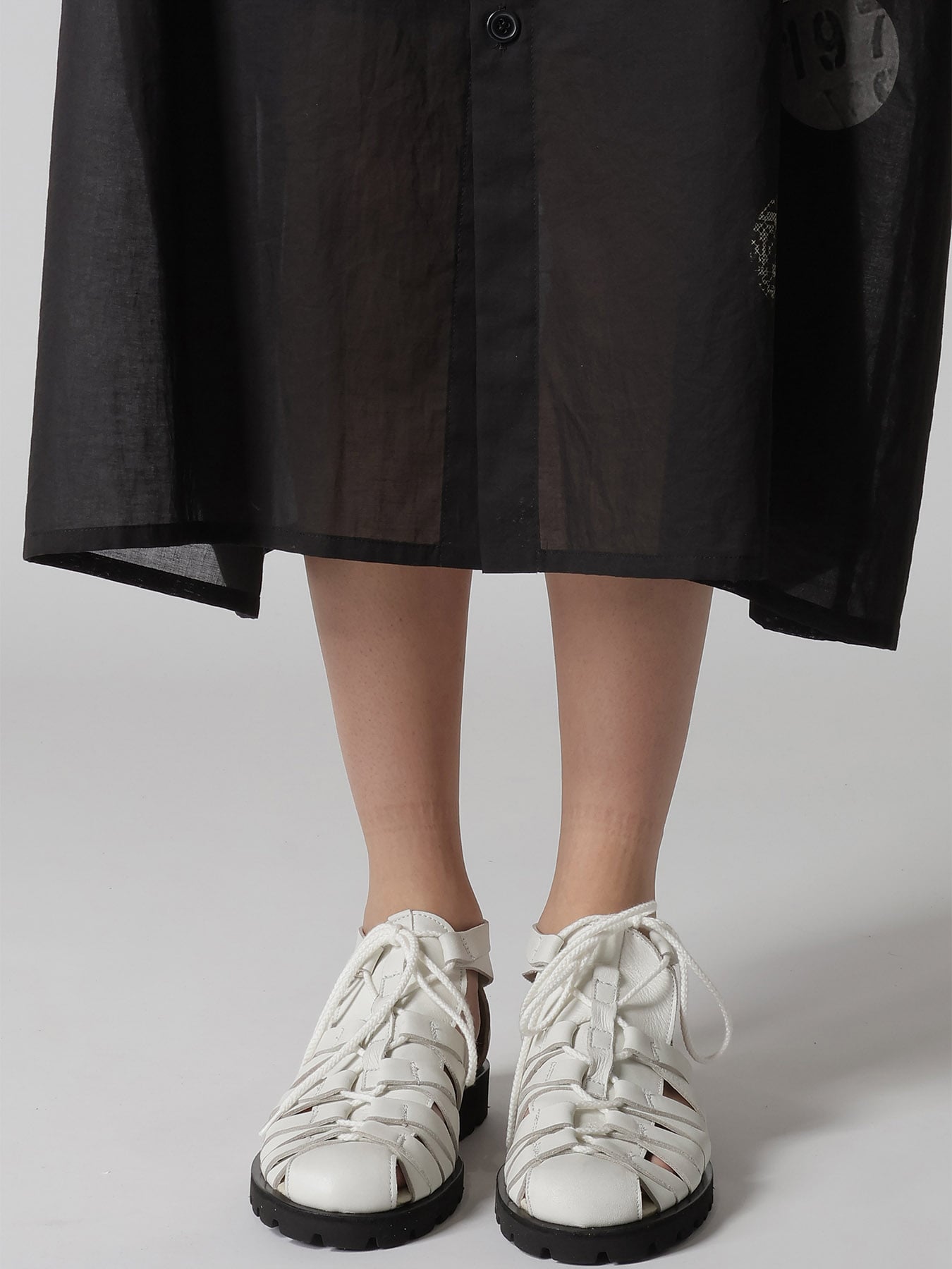 COTTON LAWN ANGEL DOT PRINT GATHERED SLEEVE SHIRT DRESS