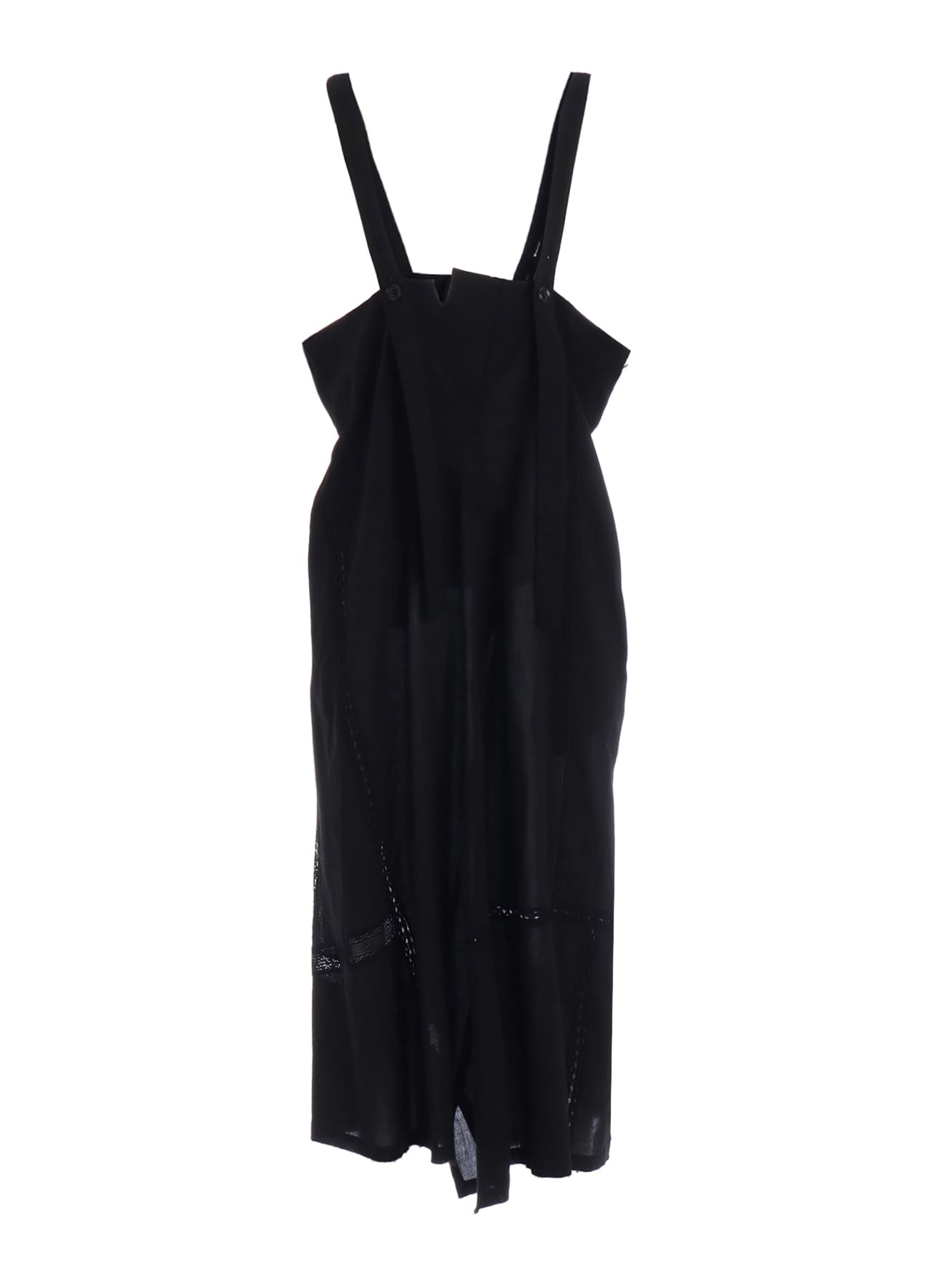 COTTON LACE PATCHWORK SHOULDER STRAP DRESS