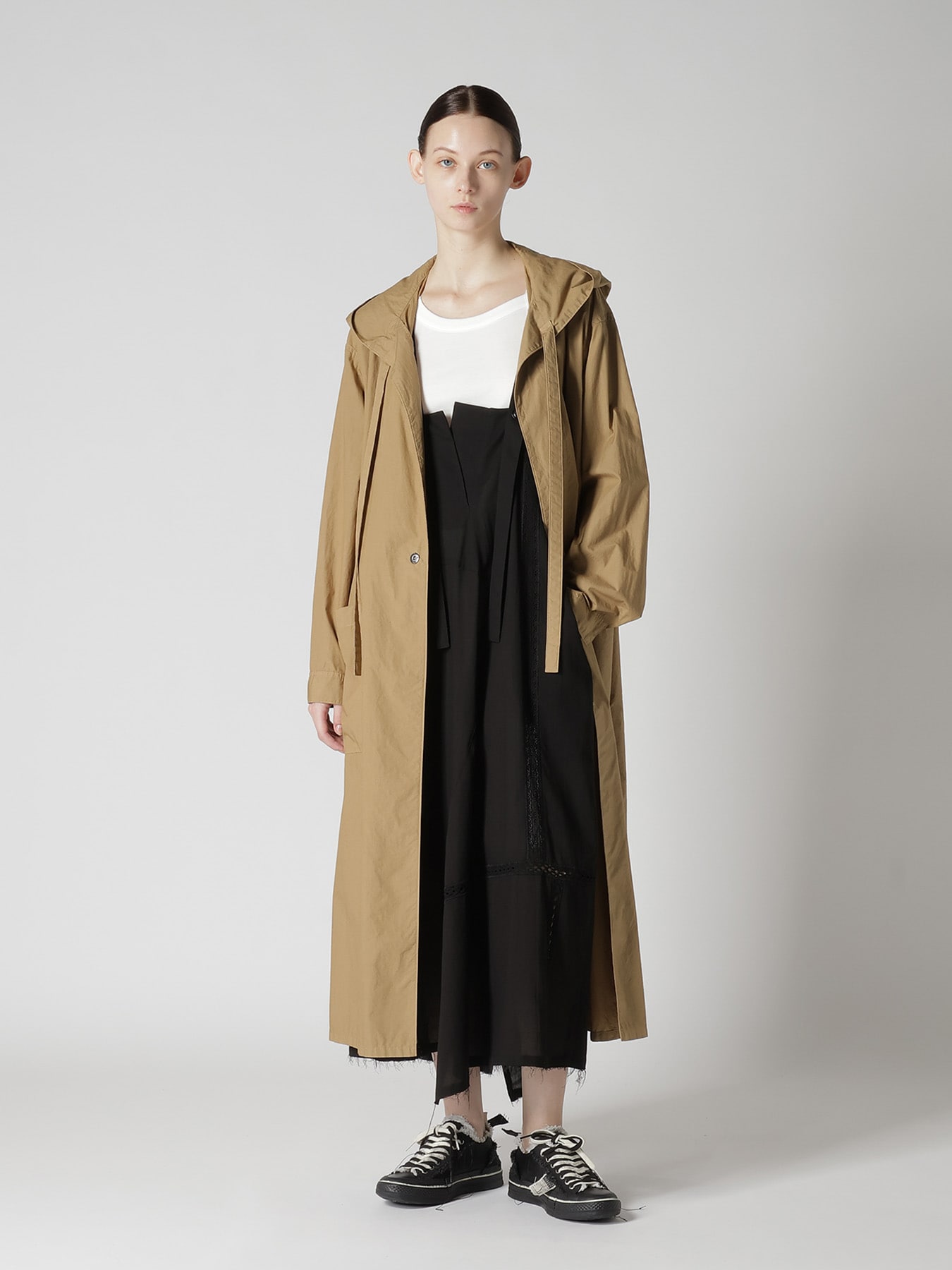 COTTON LACE PATCHWORK SHOULDER STRAP DRESS