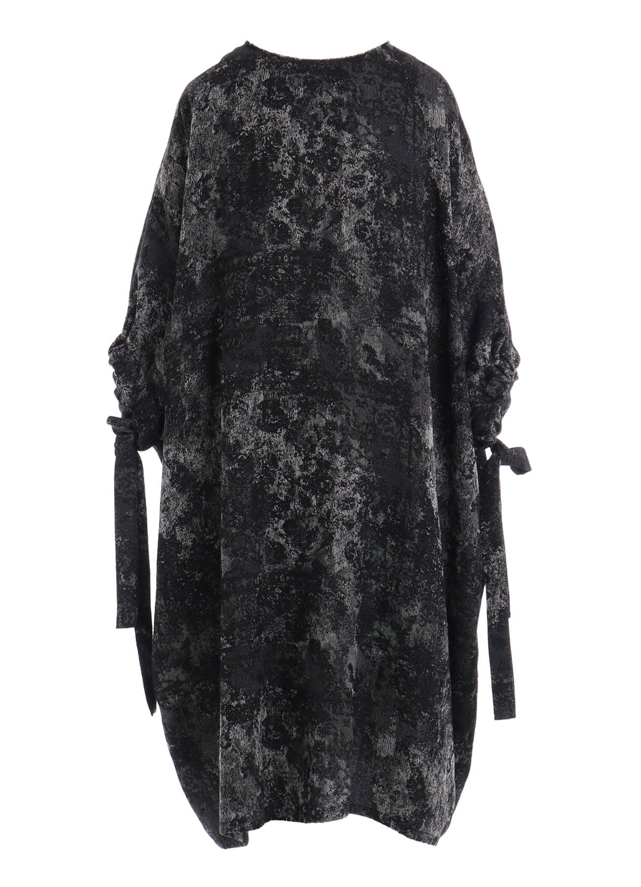 RUG PATTERN JACQUARD SLEEVE ROUNDNECK DRESS