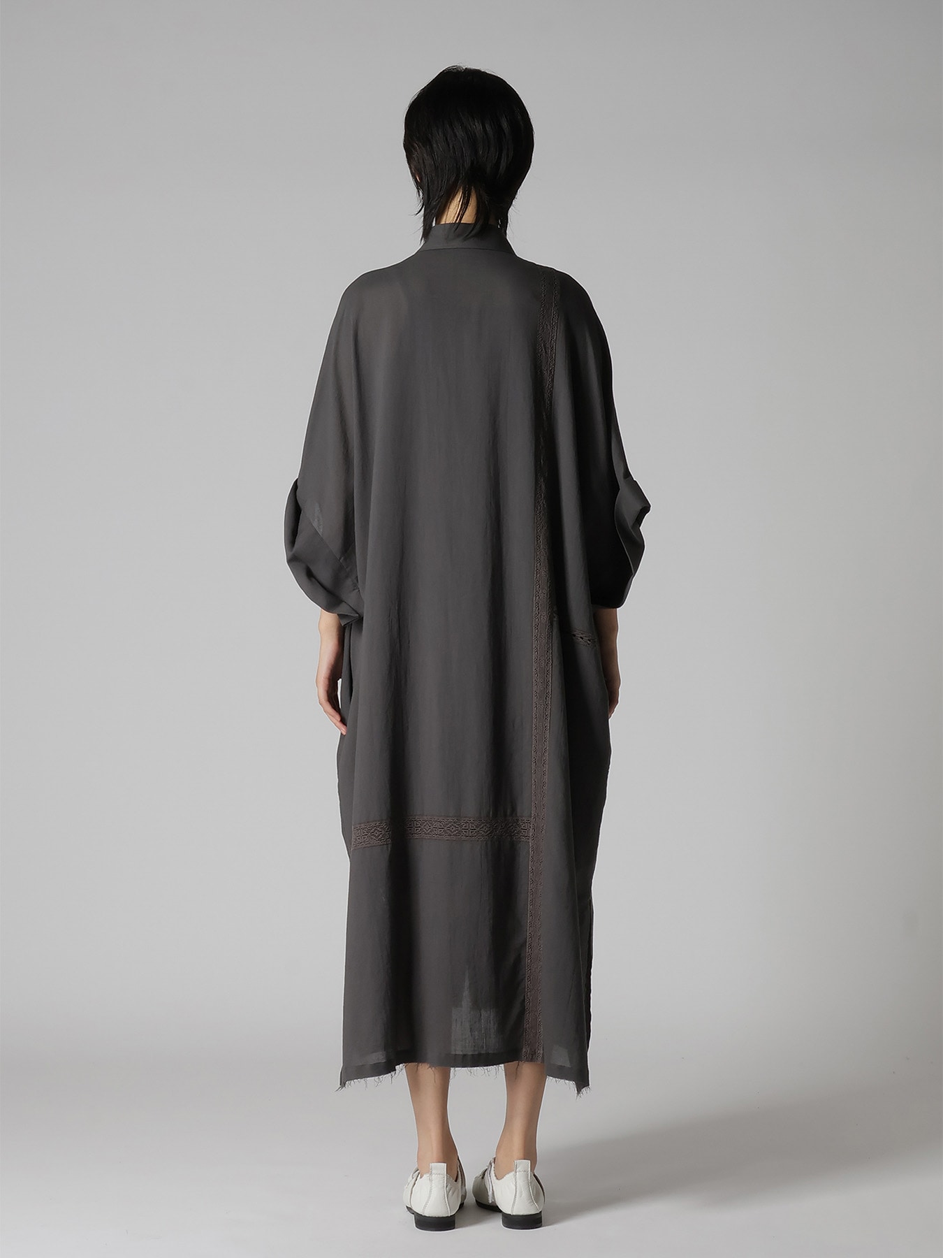 COTTON LACE PATCHWORK SHIRT DRESS