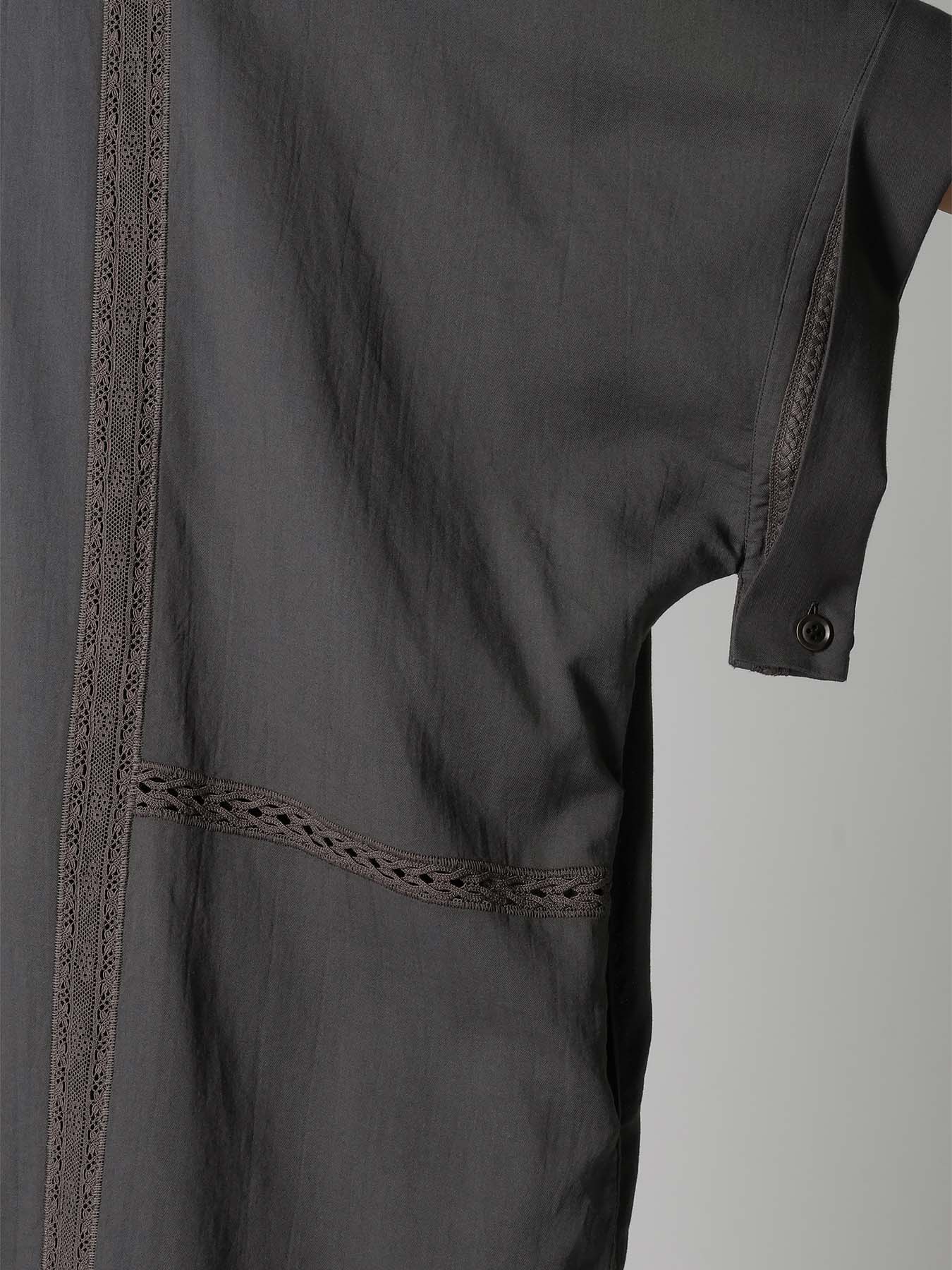 COTTON LACE PATCHWORK SHIRT DRESS