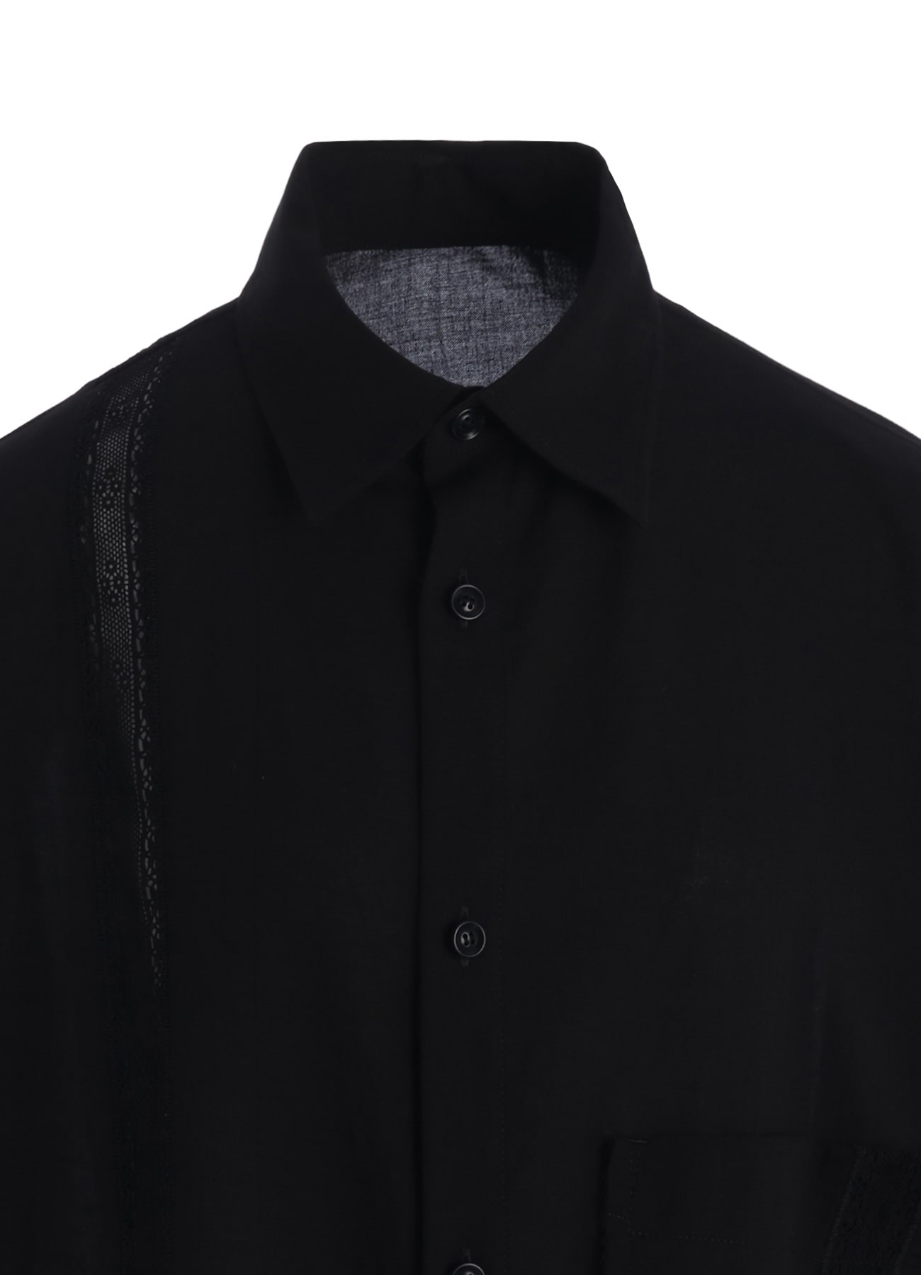 COTTON LACE PATCHWORK SHIRT DRESS