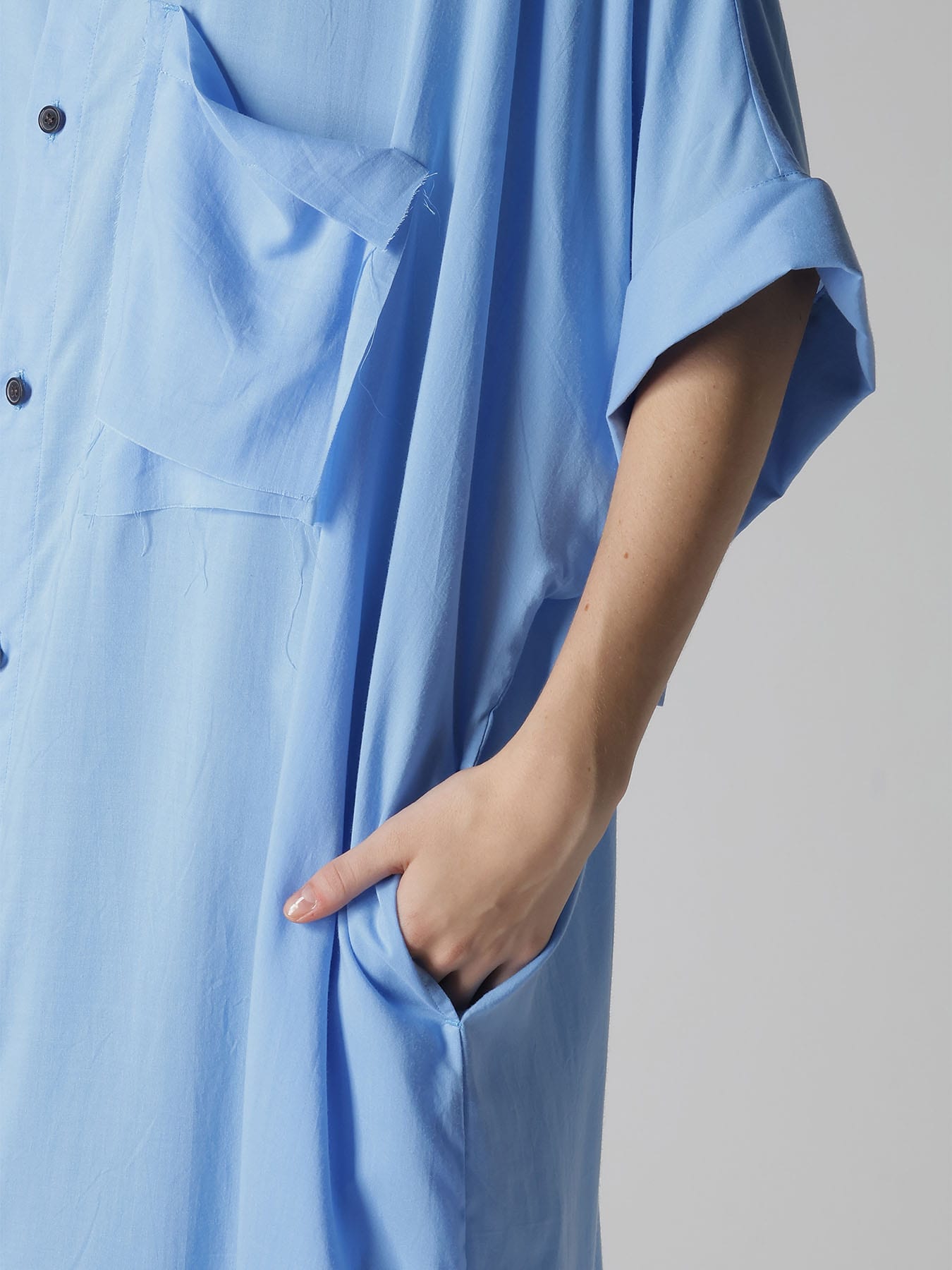 CELLULOSE LAWN ARRANGED SHIRT DRESS