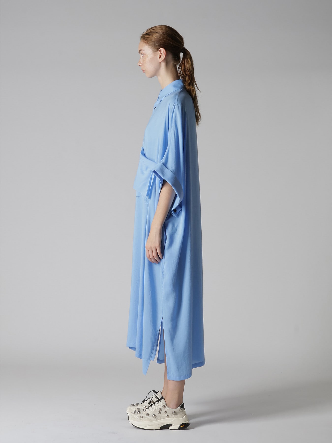 CELLULOSE LAWN ARRANGED SHIRT DRESS