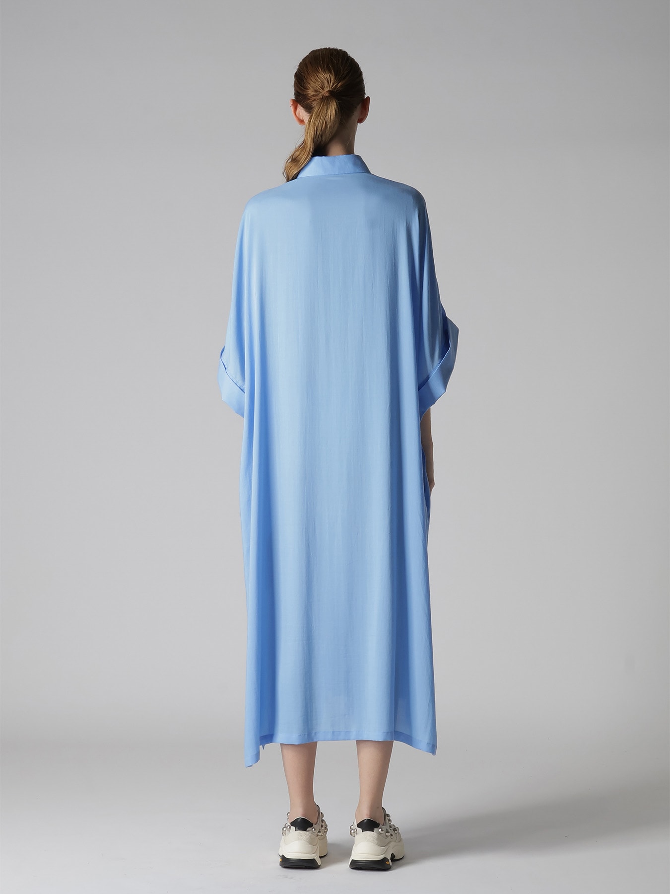 CELLULOSE LAWN ARRANGED SHIRT DRESS