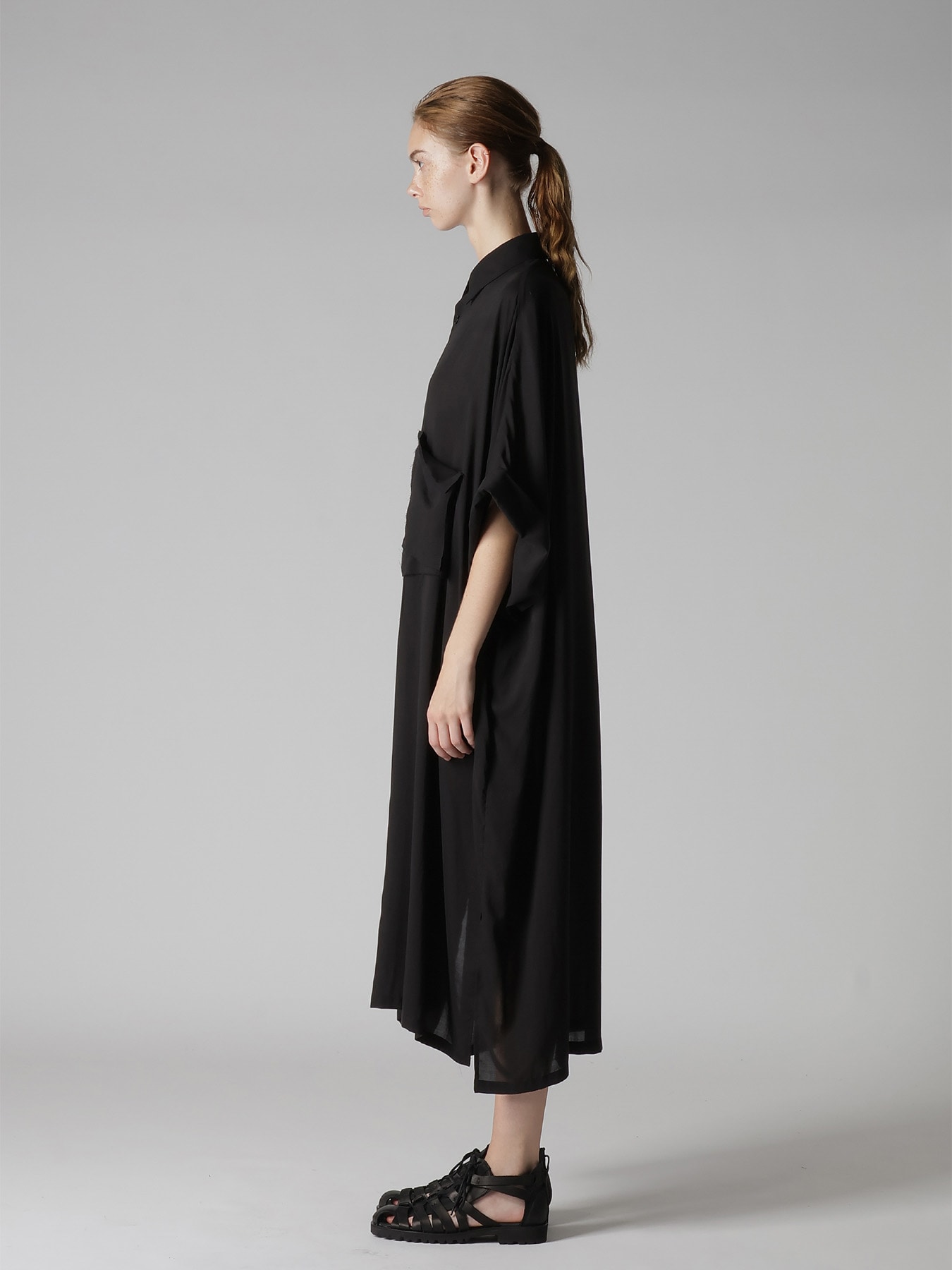 CELLULOSE LAWN ARRANGED SHIRT DRESS