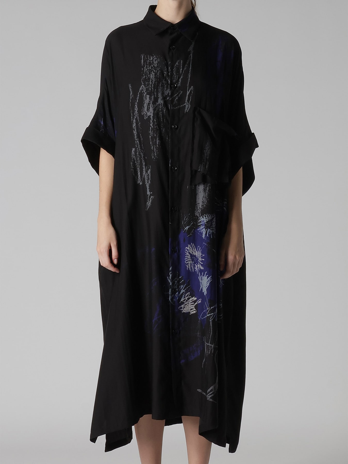 CUPRO/DUNGAREE TWILL SHIRT DRESS