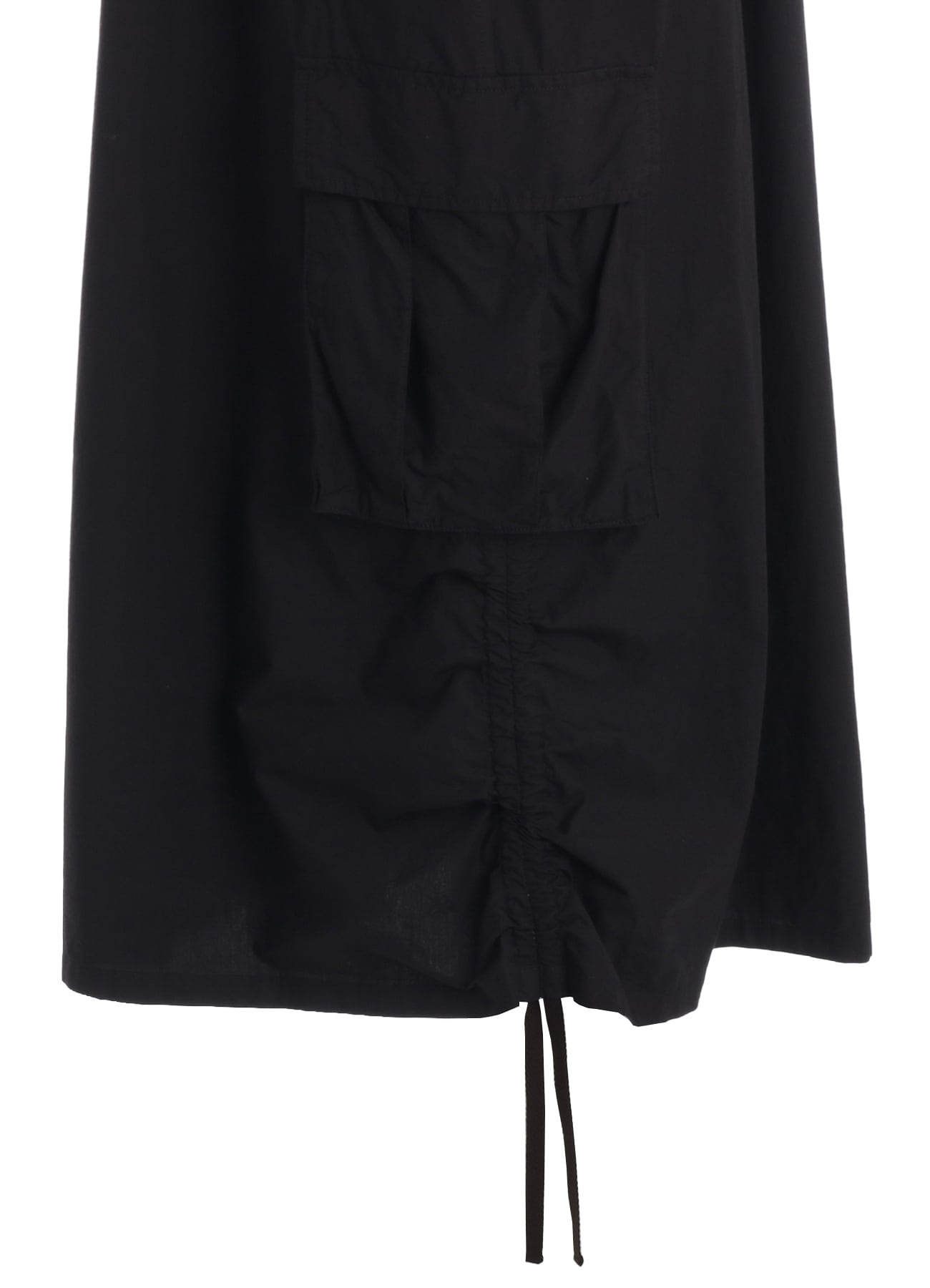 COTTON TYPEWRITER SHIRRING SHOULDER STRAP DRESS