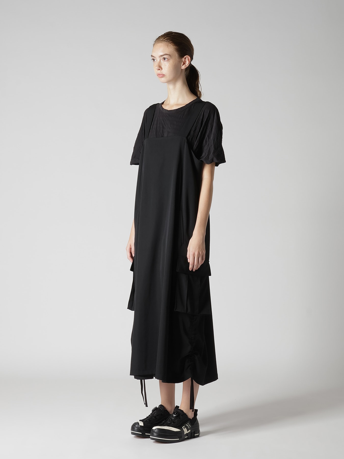 WOOL GABARDINE STRAP DRESS