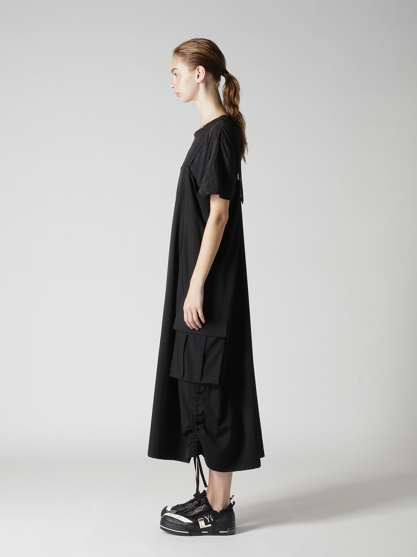 WOOL GABARDINE STRAP DRESS