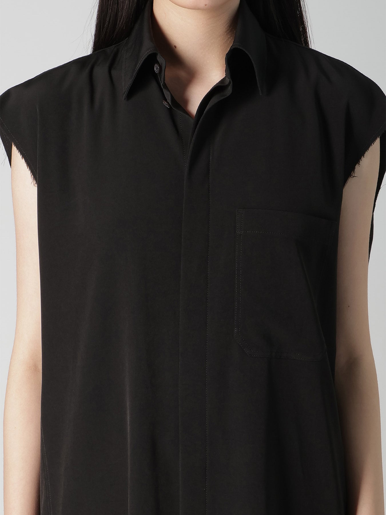 TA/PE SUPER VIYON TUSSER SLEEVELESS SHIRT DRESS