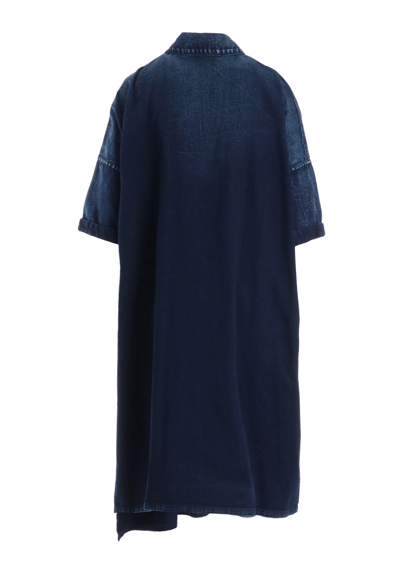 8OZ SPOTTED DENIM SHORT-SLEEVE DRESS