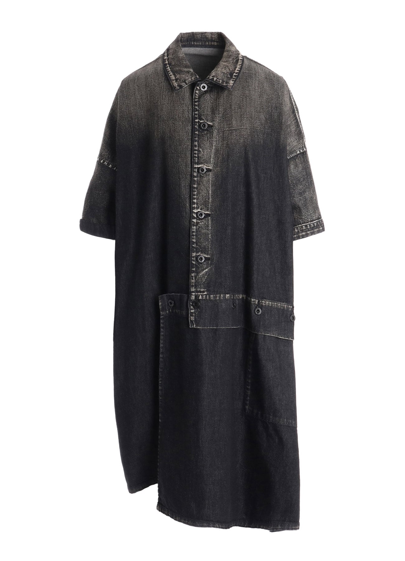 8OZ SPOTTED DENIM SHORT-SLEEVE DRESS