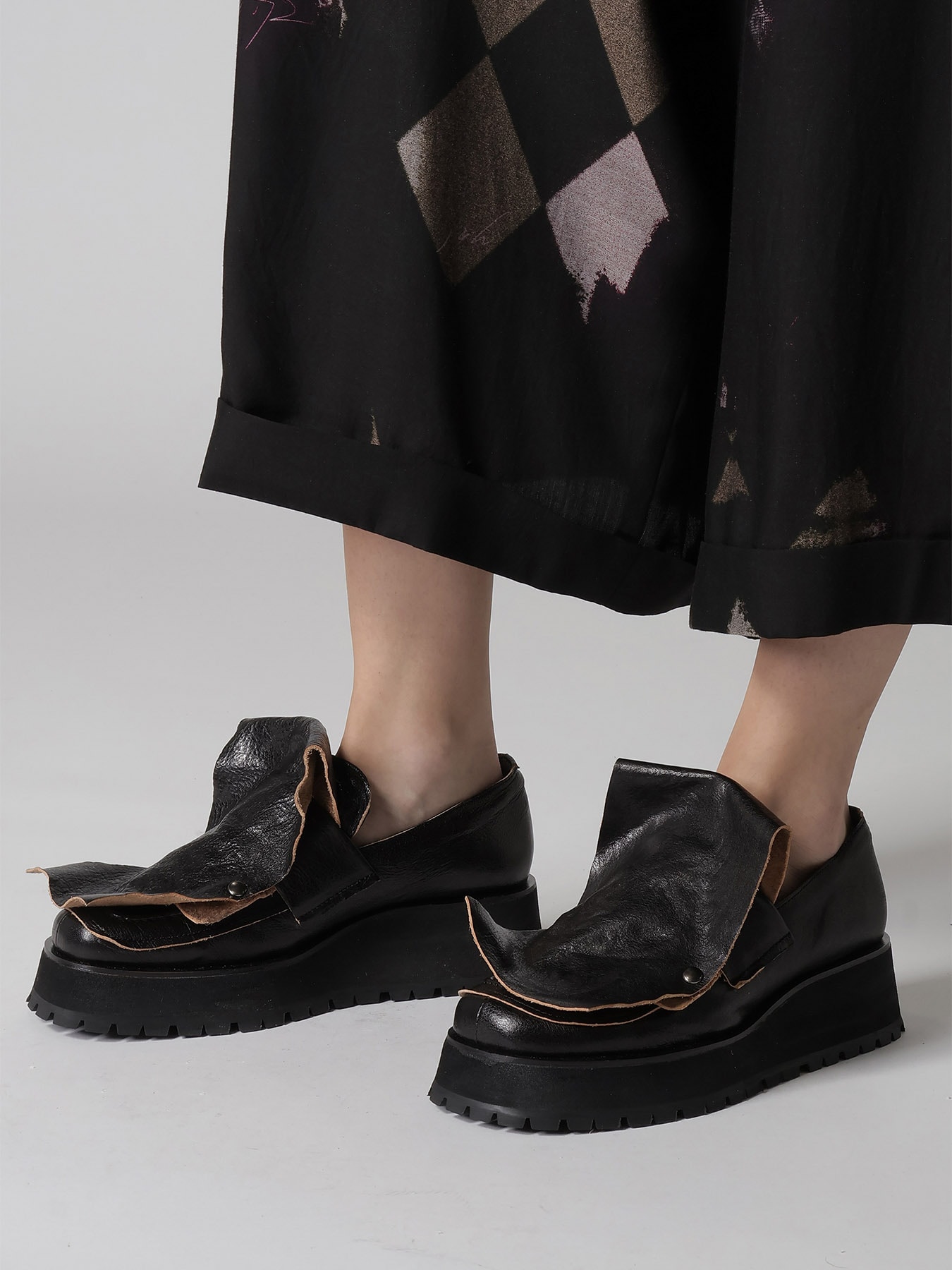 SURFACE-DYED SOFT TAN LEATHER 2 WAY LOAFERS