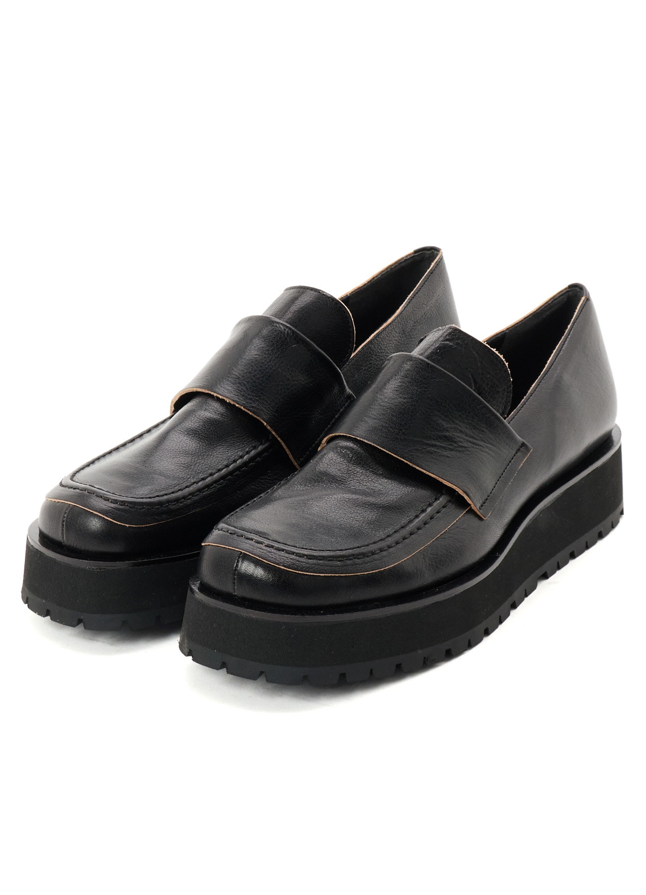 SURFACE-DYED SOFT TAN LEATHER 2 WAY LOAFERS