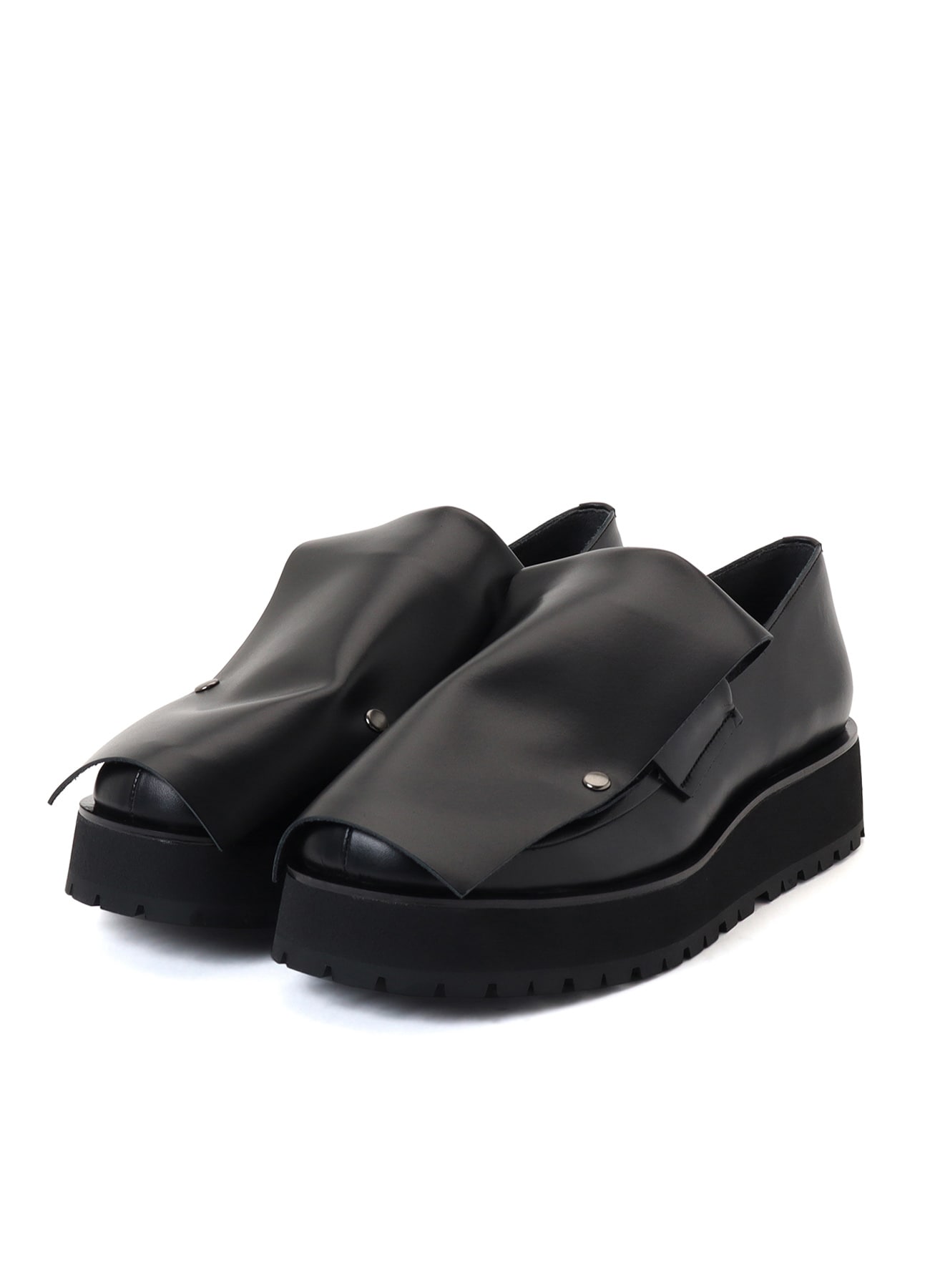 SEMI GLOSS LEATHER 2 WAY LOAFERS