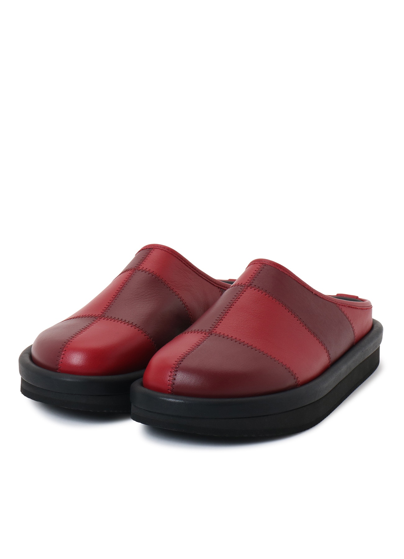 COW LEATHER PATCHWORK SANDALS