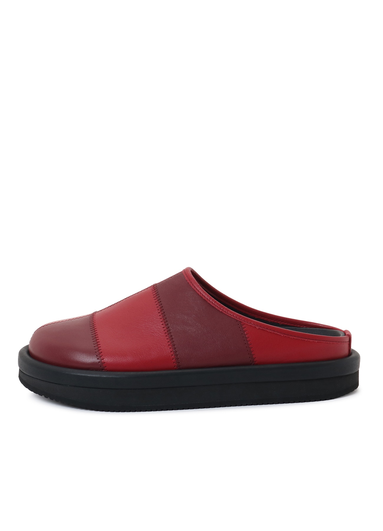 COW LEATHER PATCHWORK SANDALS