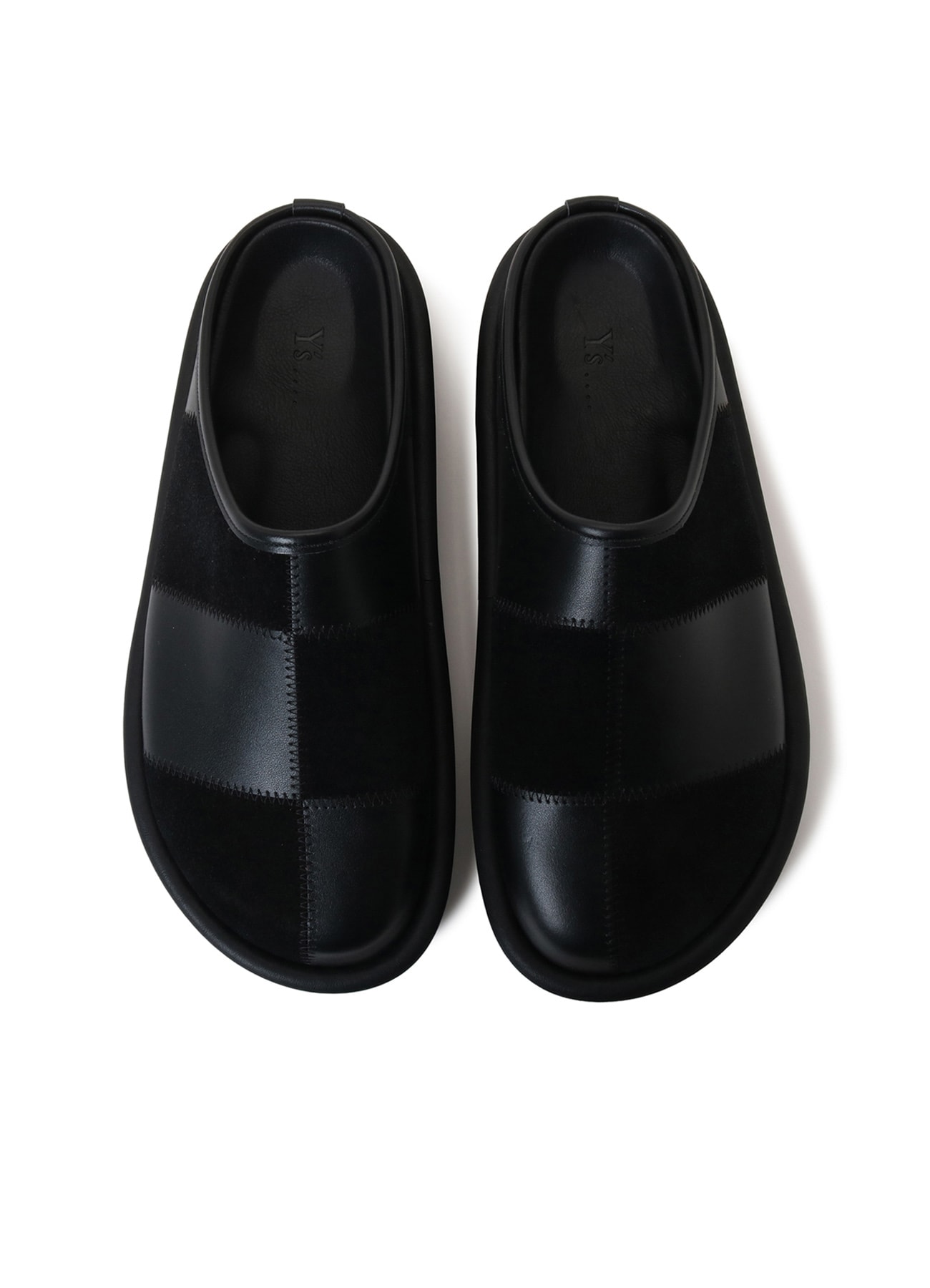 COW LEATHER PATCHWORK SANDALS