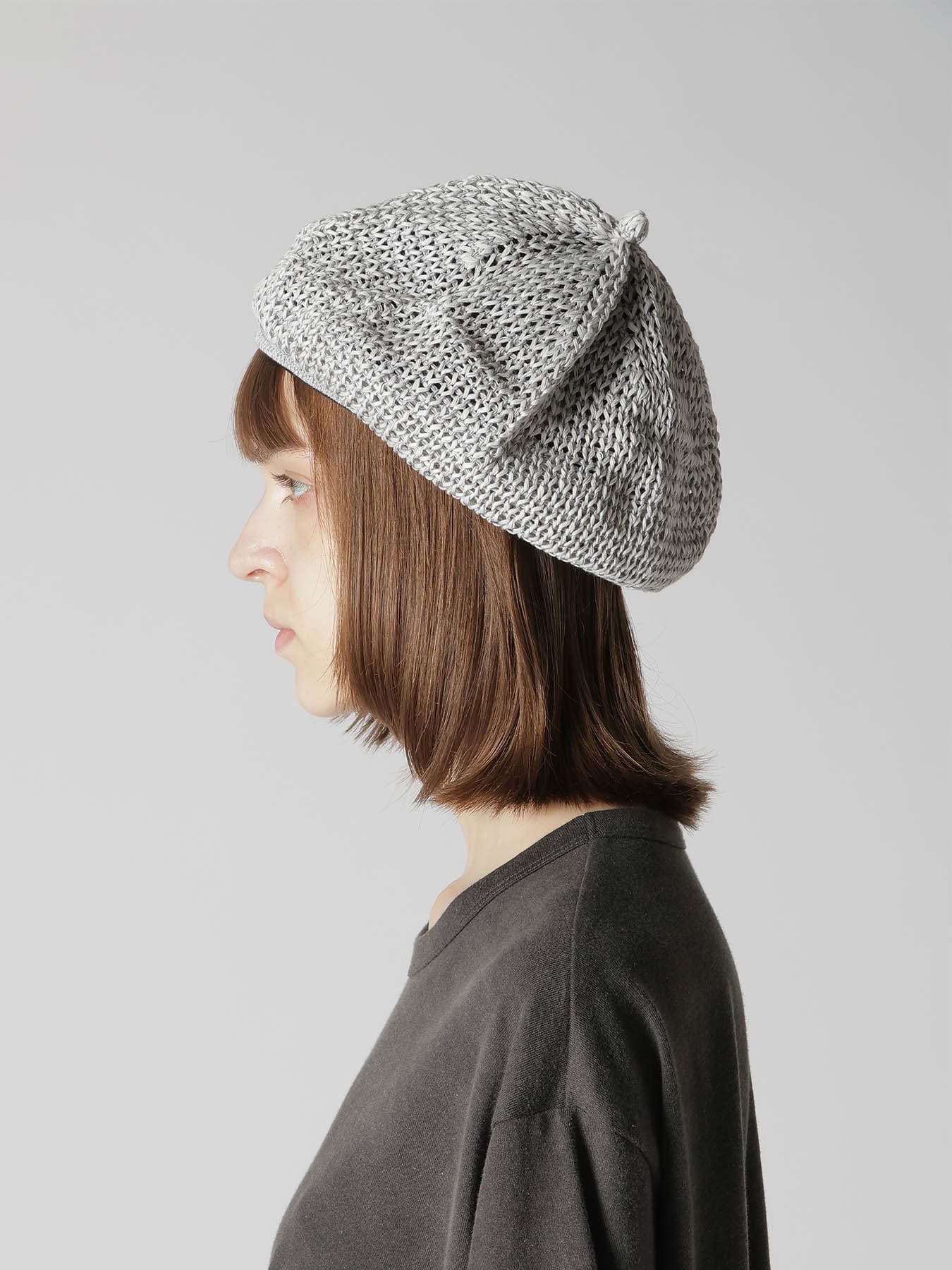 OPENWORK KNIT THERMOS BERET