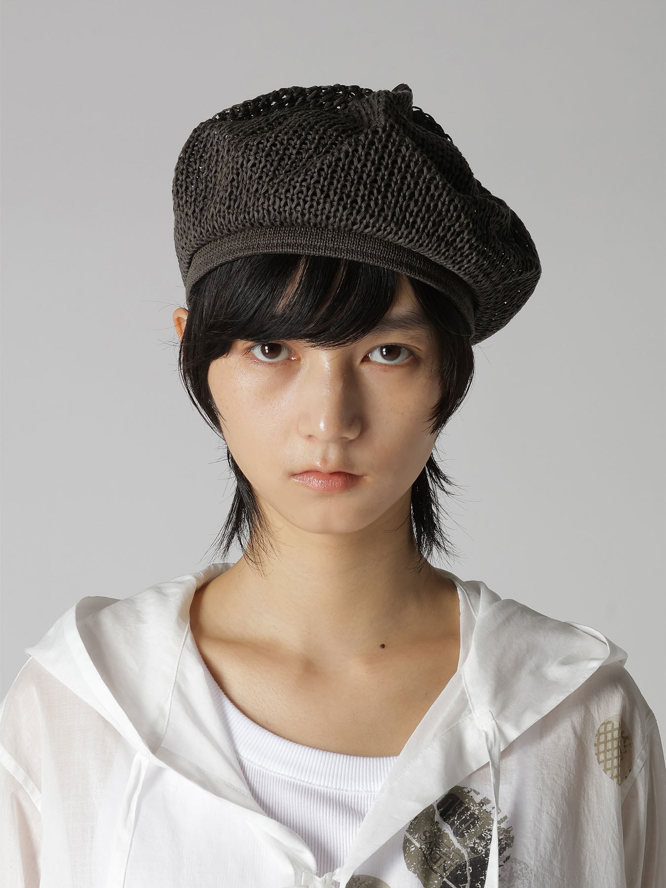 OPENWORK KNIT THERMOS BERET