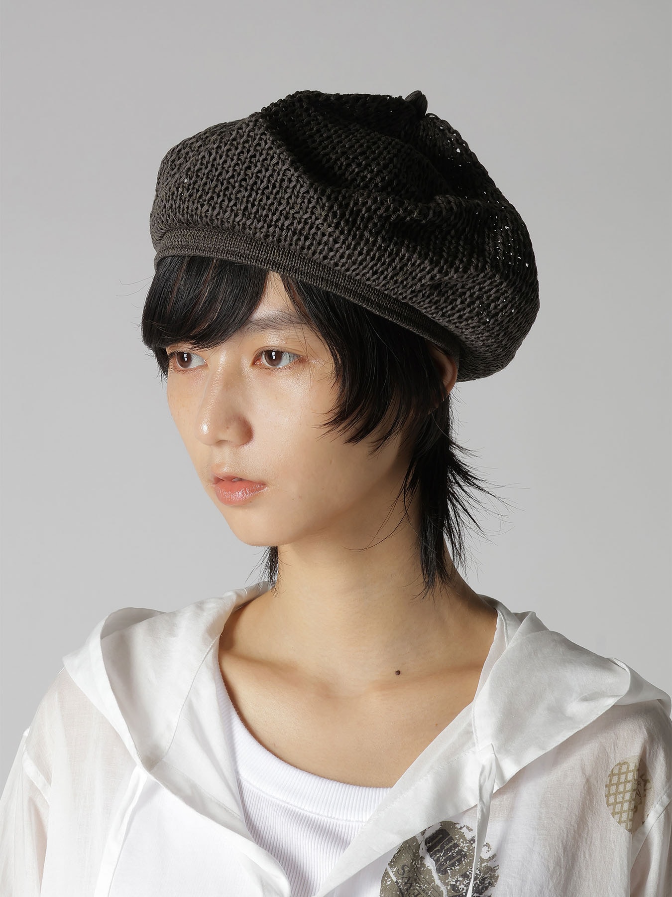 OPENWORK KNIT THERMOS BERET