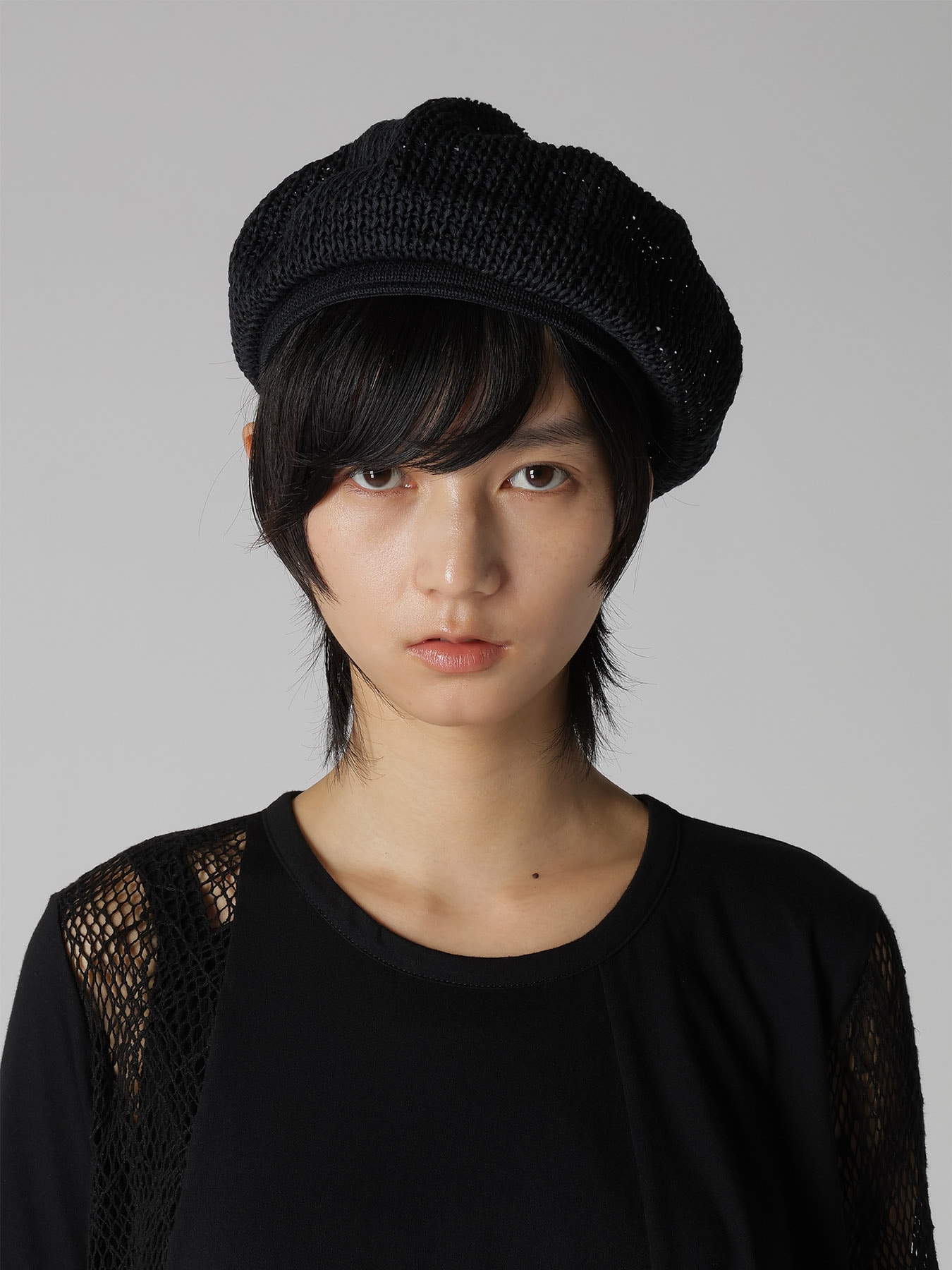 OPENWORK KNIT THERMOS BERET