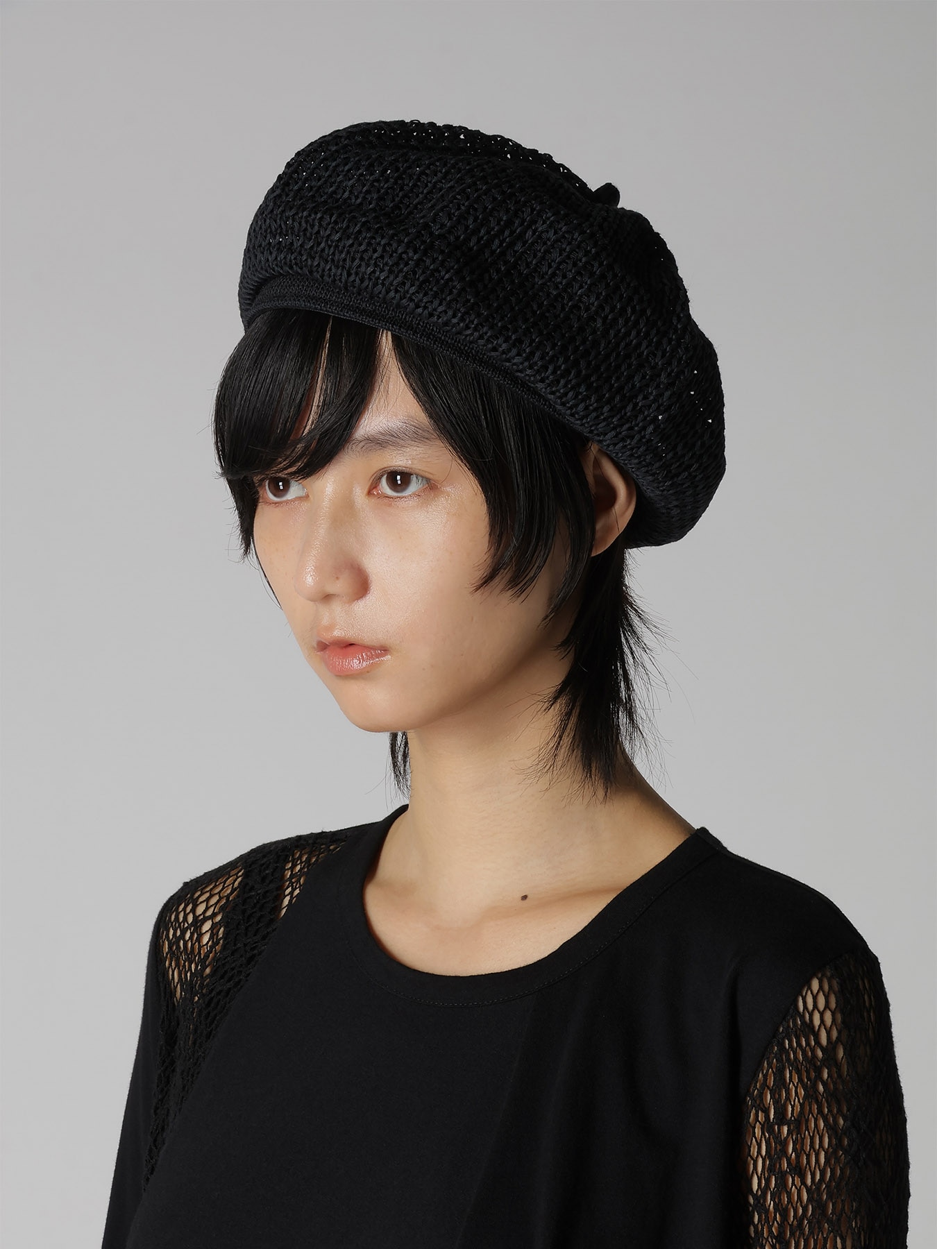 OPENWORK KNIT THERMOS BERET