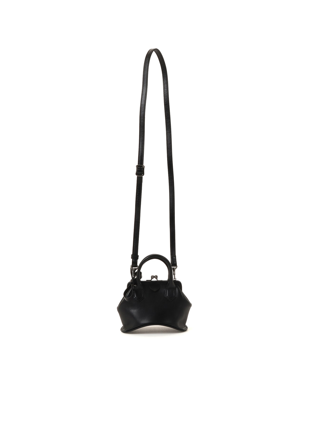 OIL SOFT LEATHER CURVED MINI METAL CLASP BAG