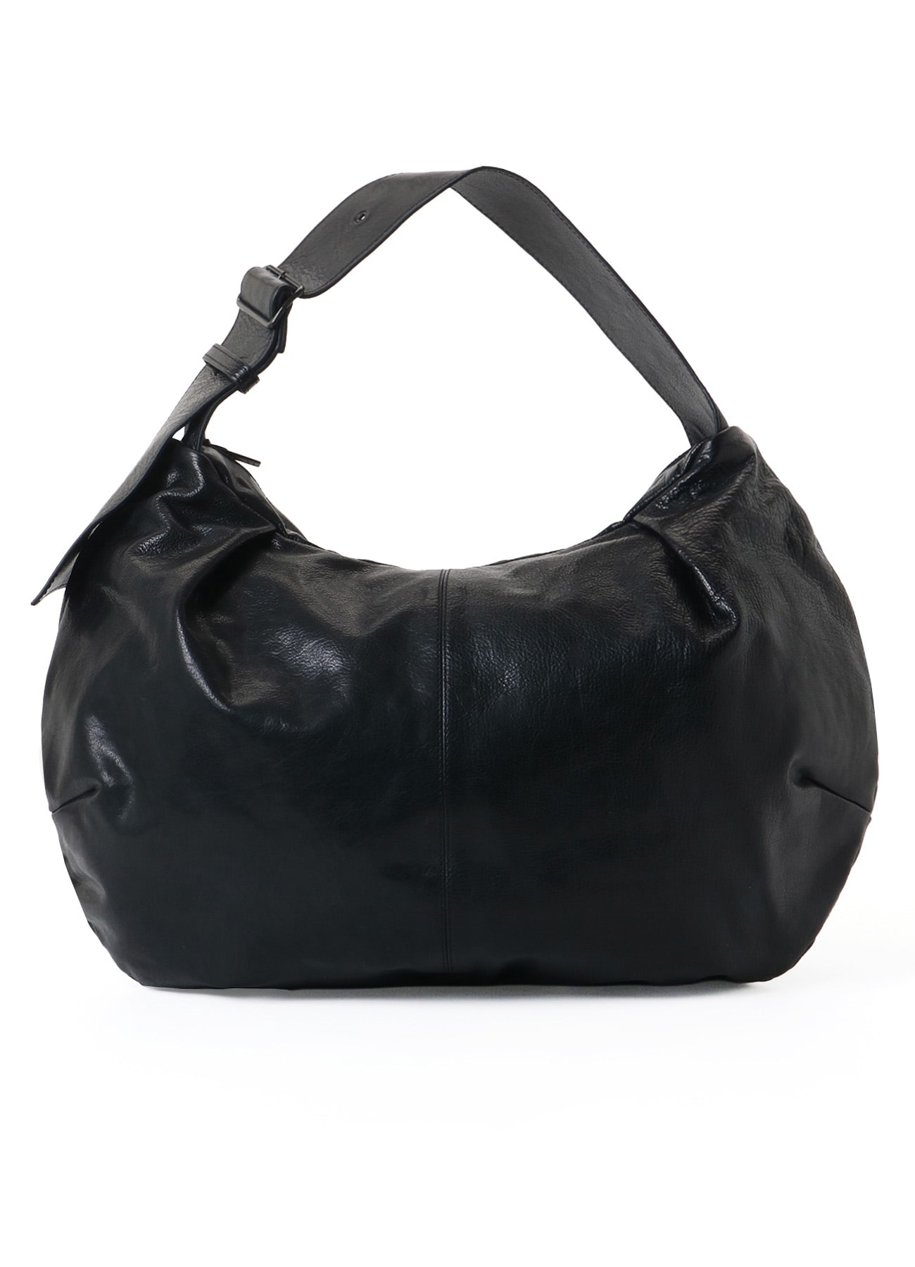 SURFACE-DYED SOFT TAN LEATHER GYOZA BAG